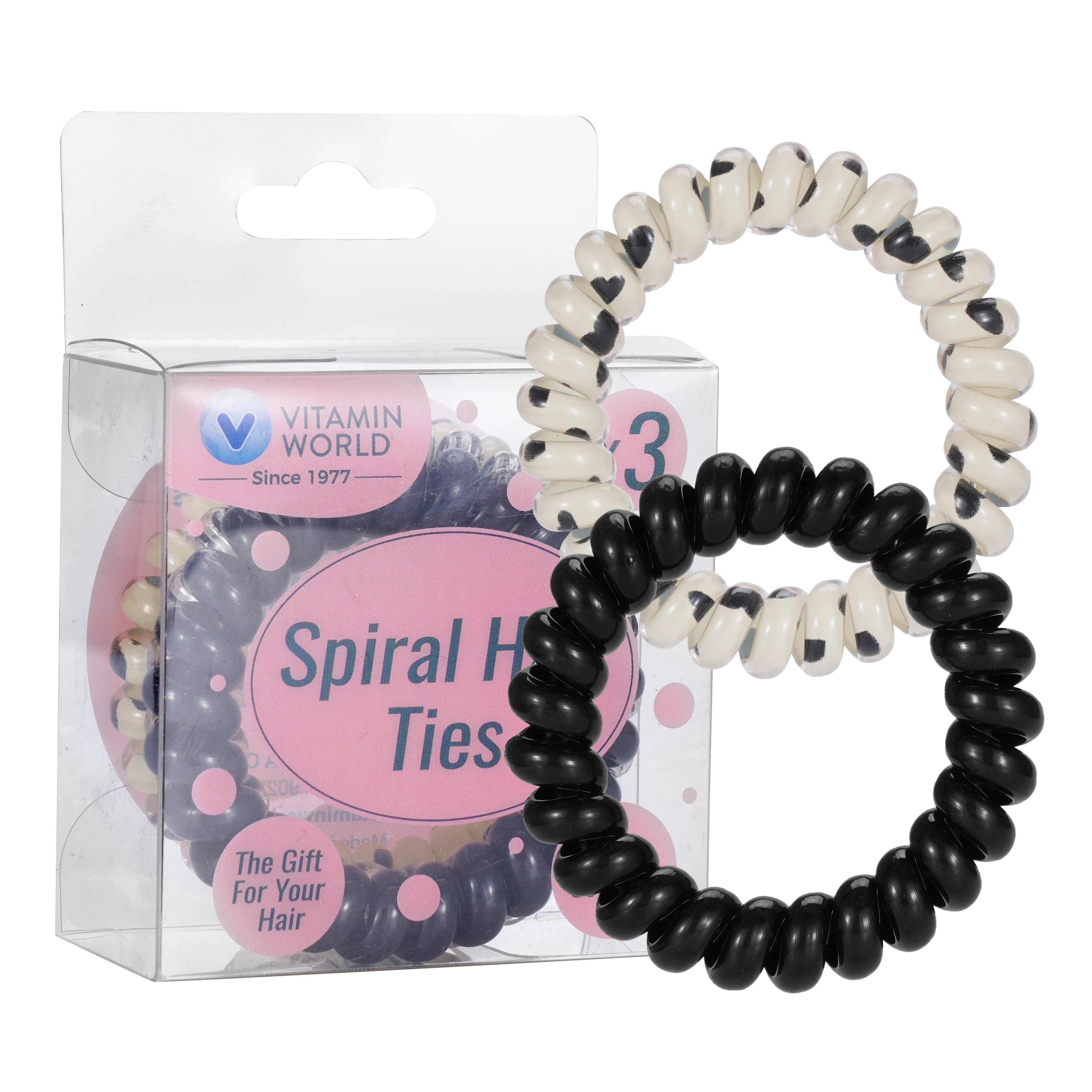 VW Spiral Hair Ties - Black & White