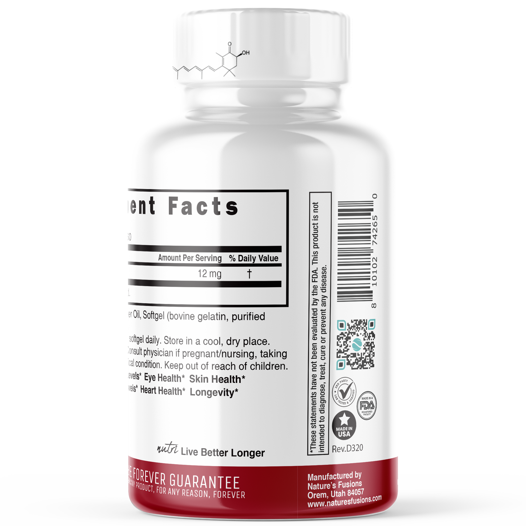 Cápsulas blandas de astaxantina de 12 mg