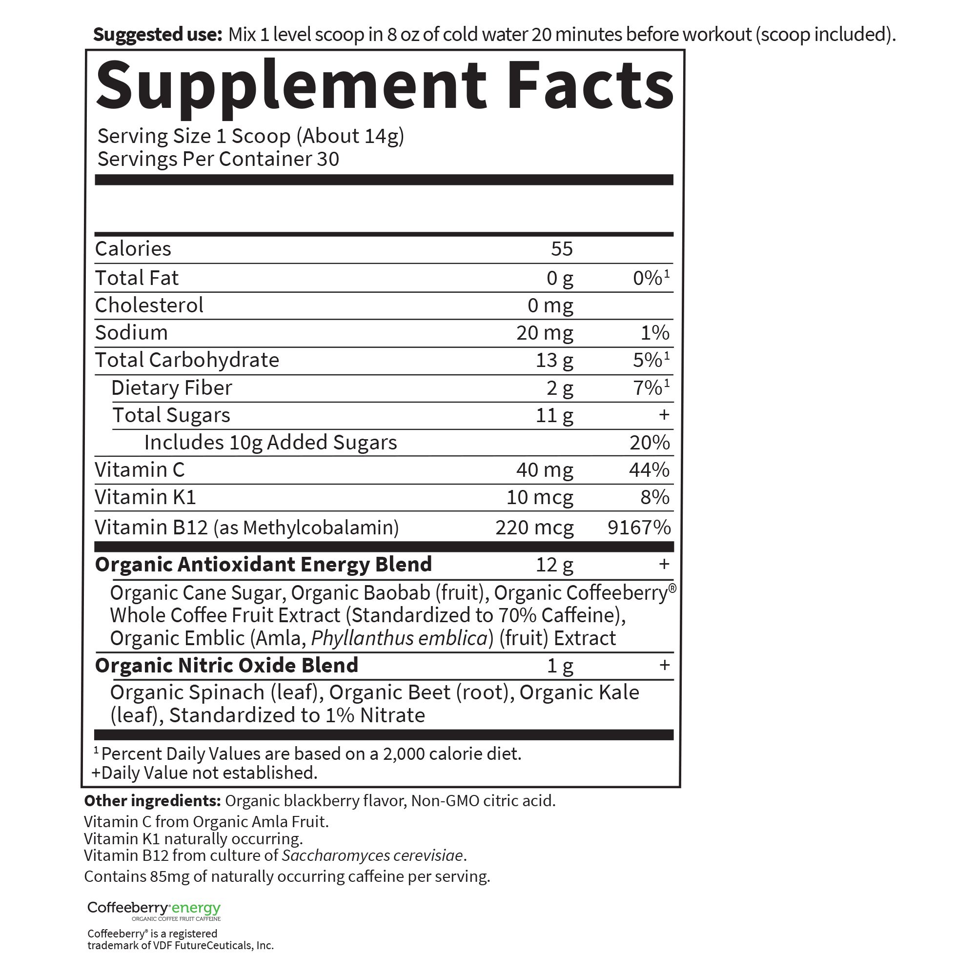 Sport Organic Plant-Based Energy + Focus Mora