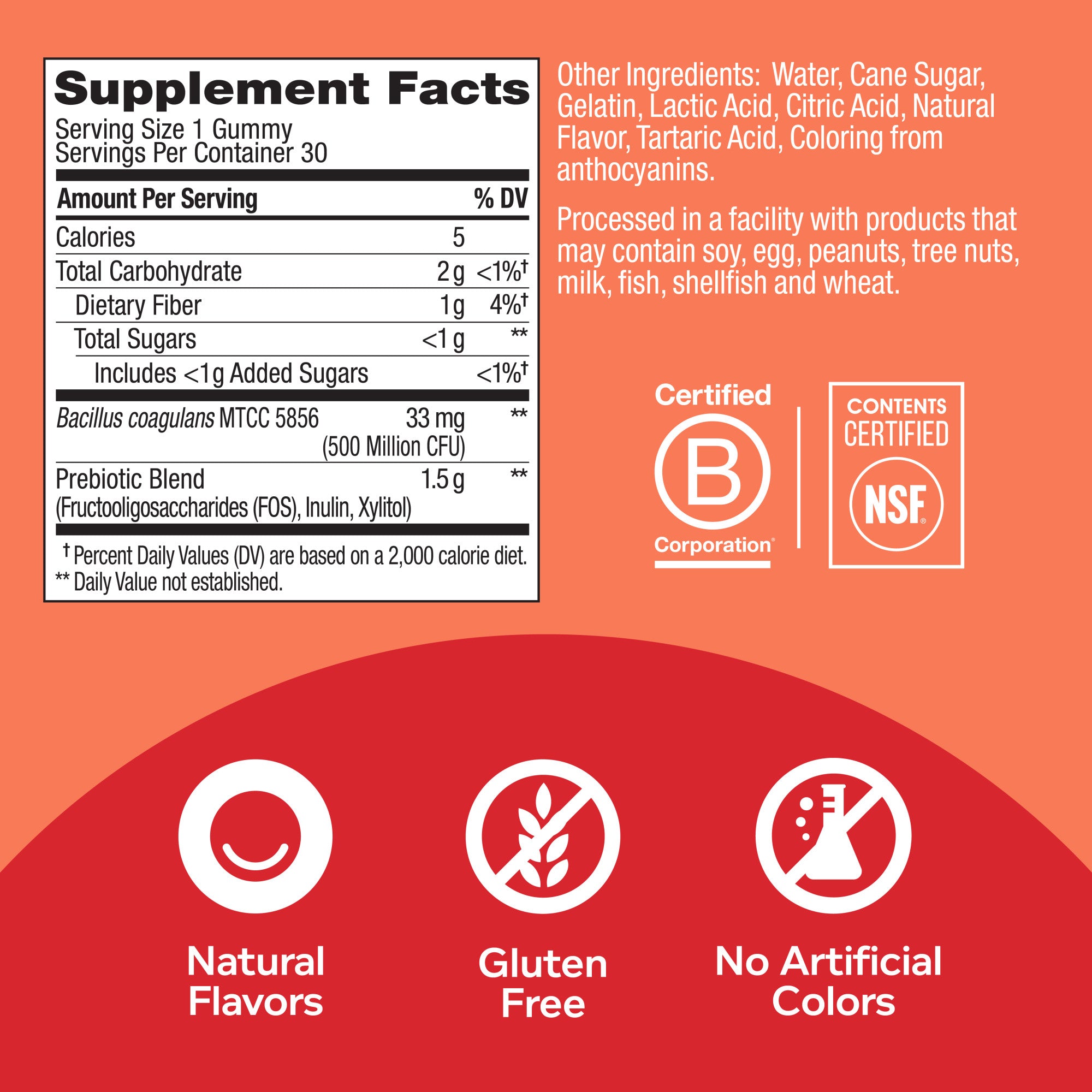 OLLY Probiótico + Prebiótico Melocotón Melocotón