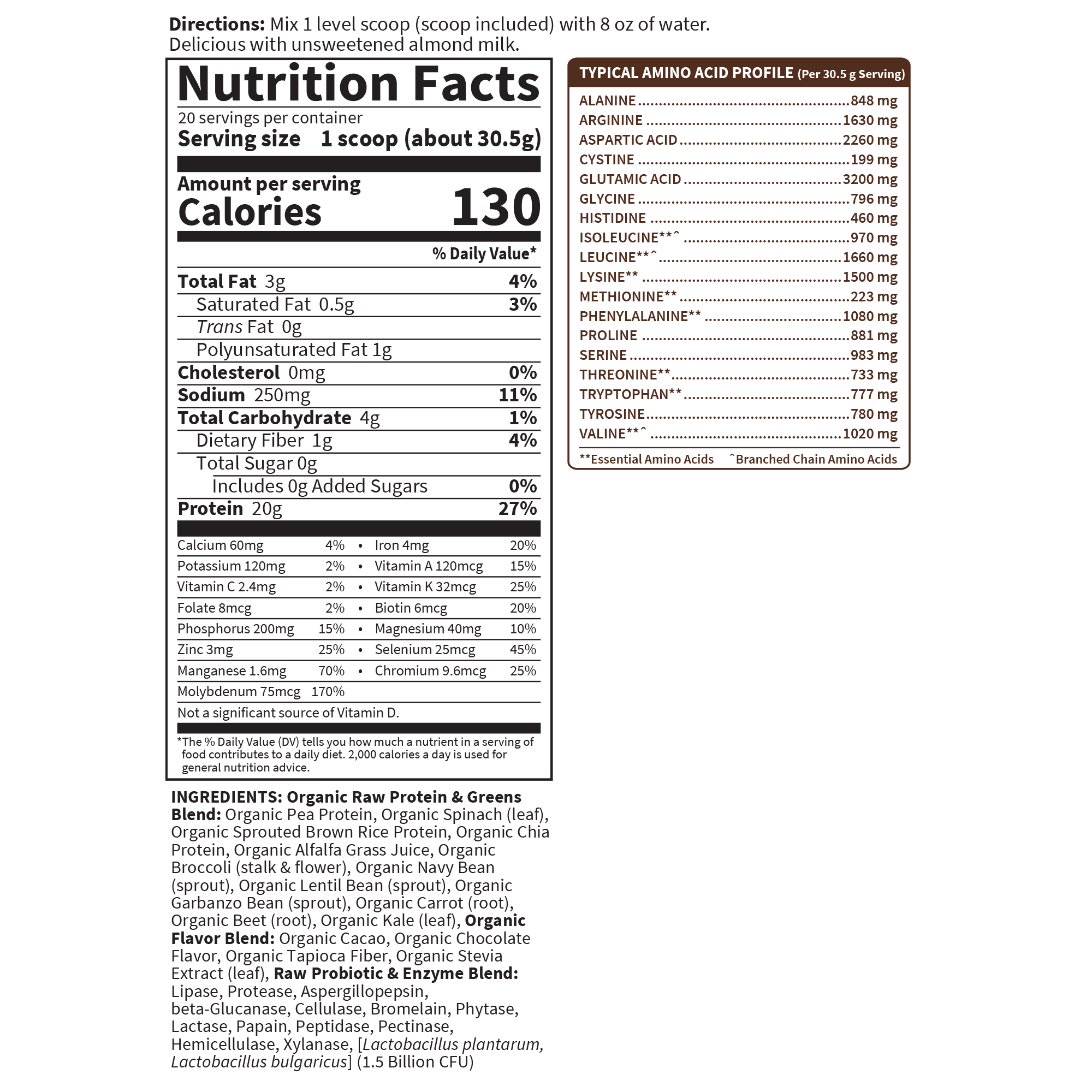 RAW Protein and Greens - Chocolate