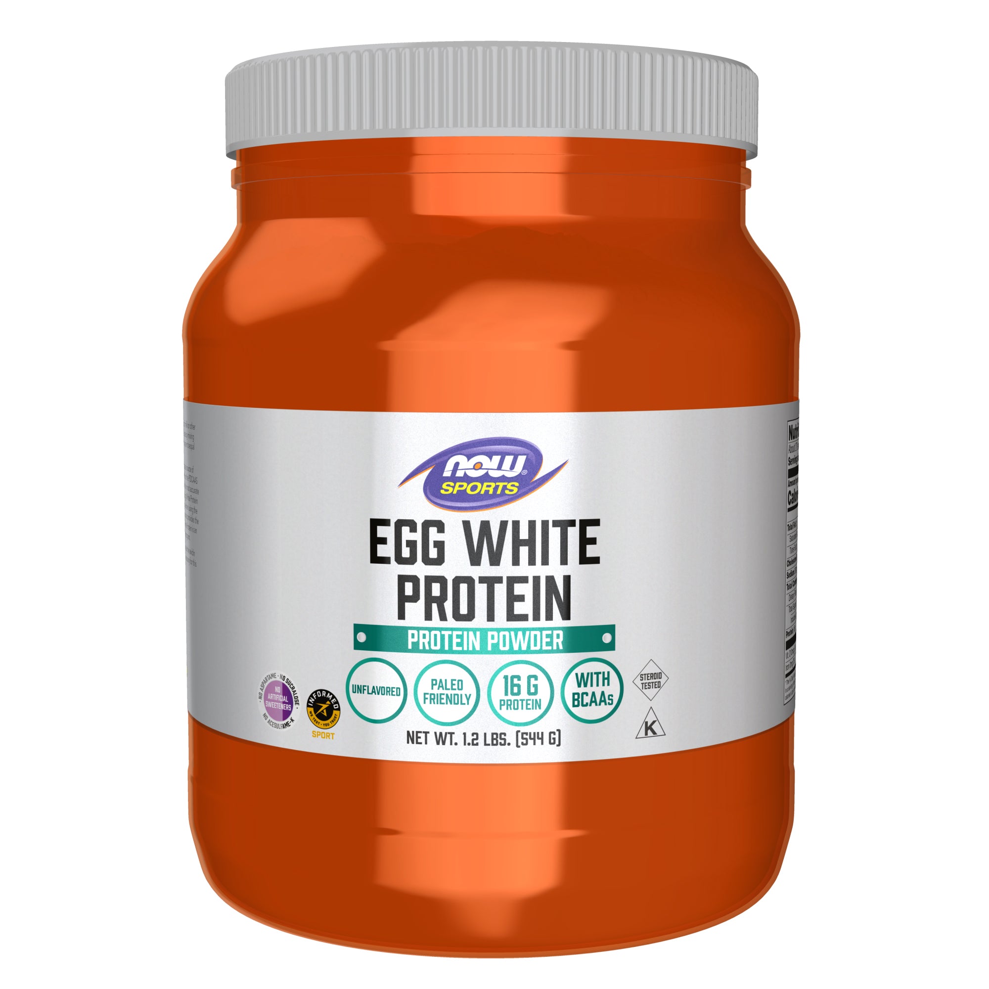 Egg White Protein, 16 g With BCAAs 1.2 Pound - Unflavored Powder