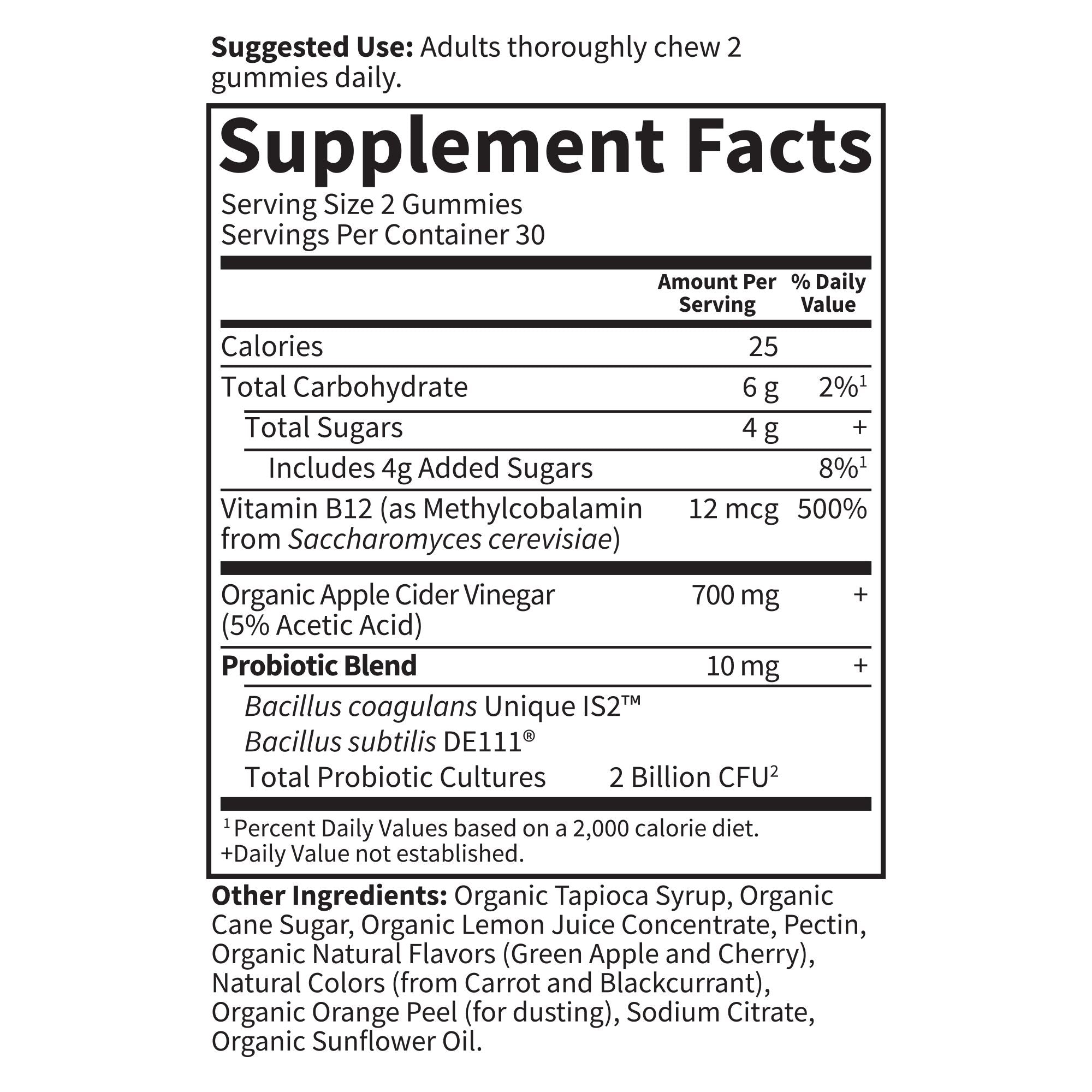 MyKind Organics Apple Cider Vinegar 2Bil CFU Probiotic Gummies