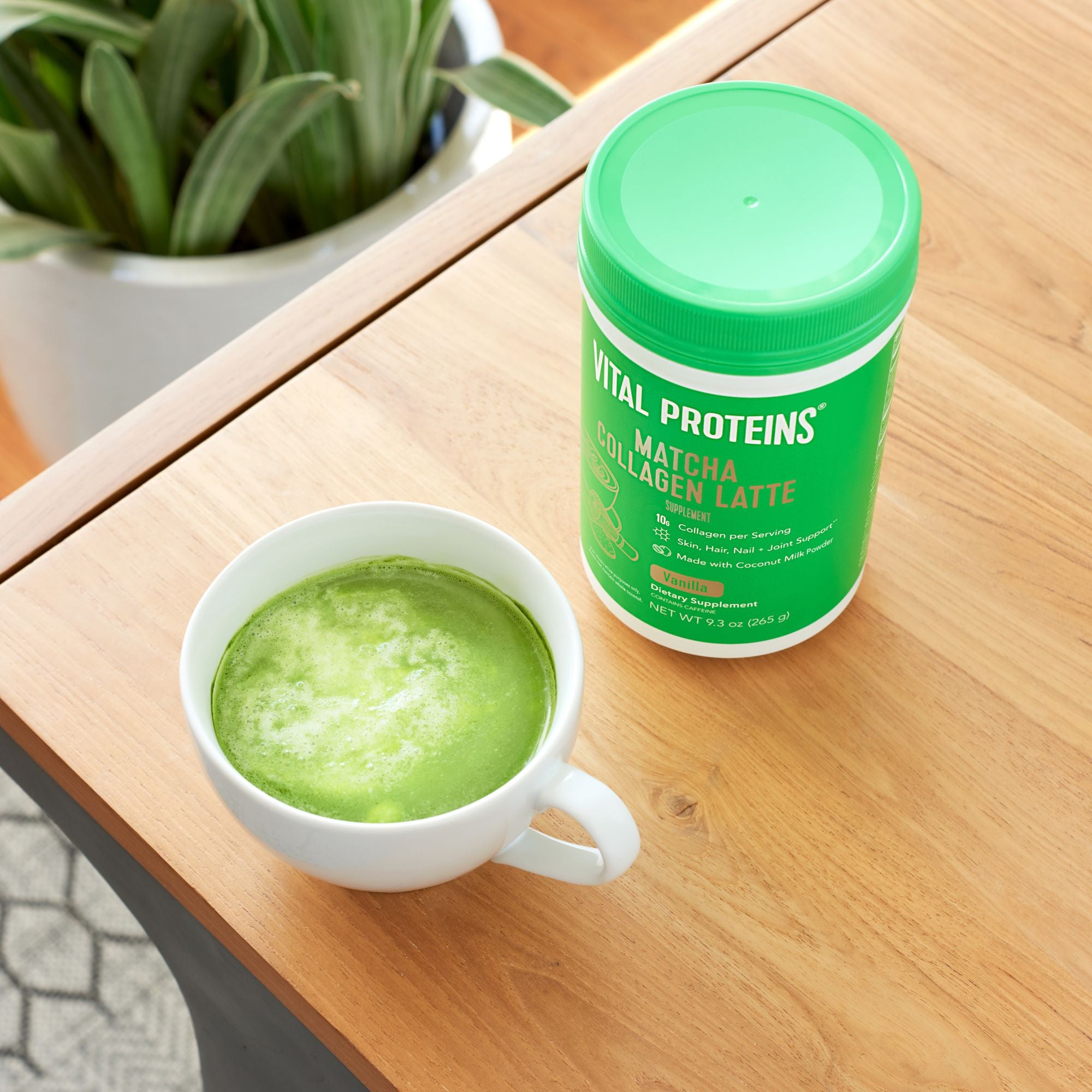 Latte de colágeno y matcha