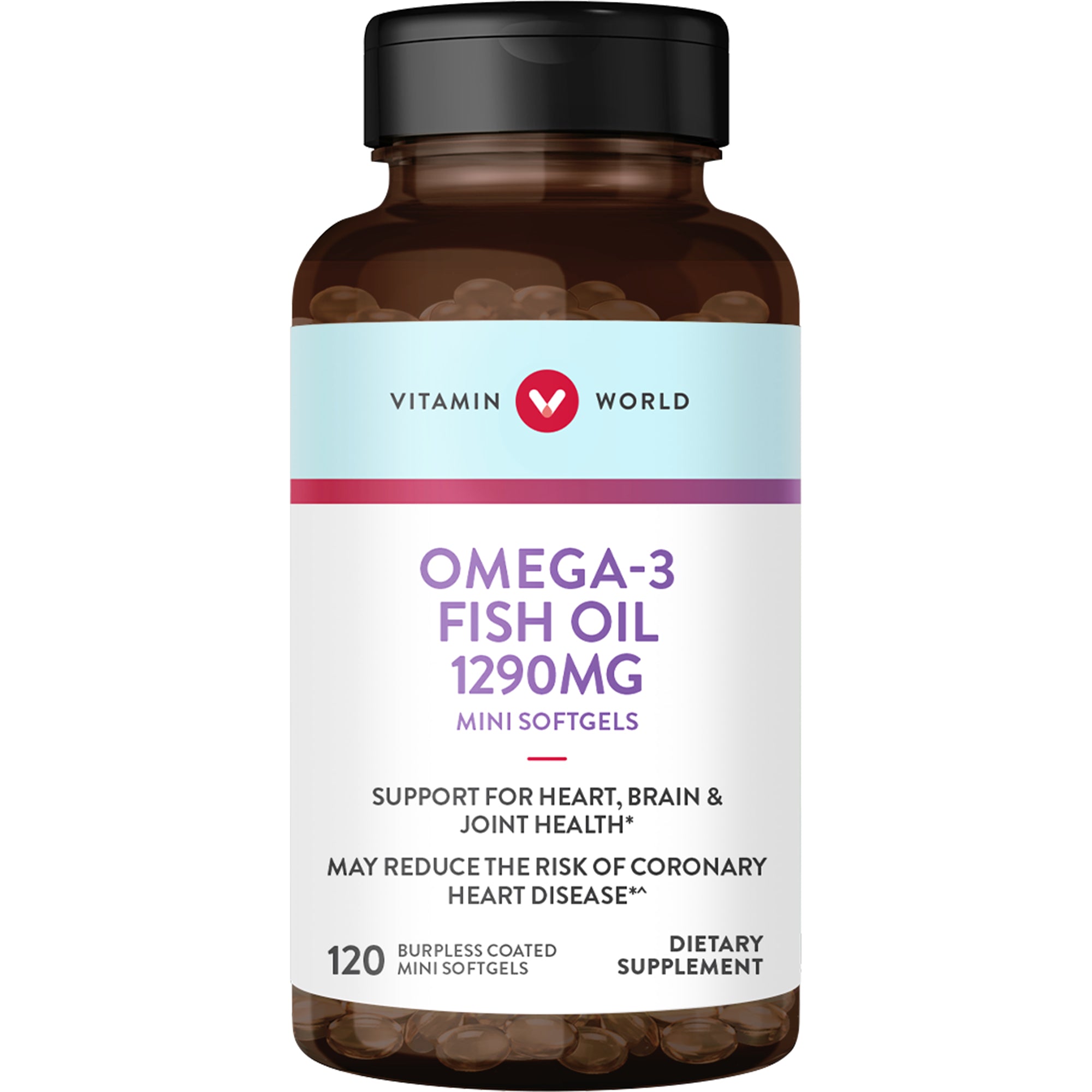 Omega-3 Fish Oil Premium Coated Mini Gels 1290mg