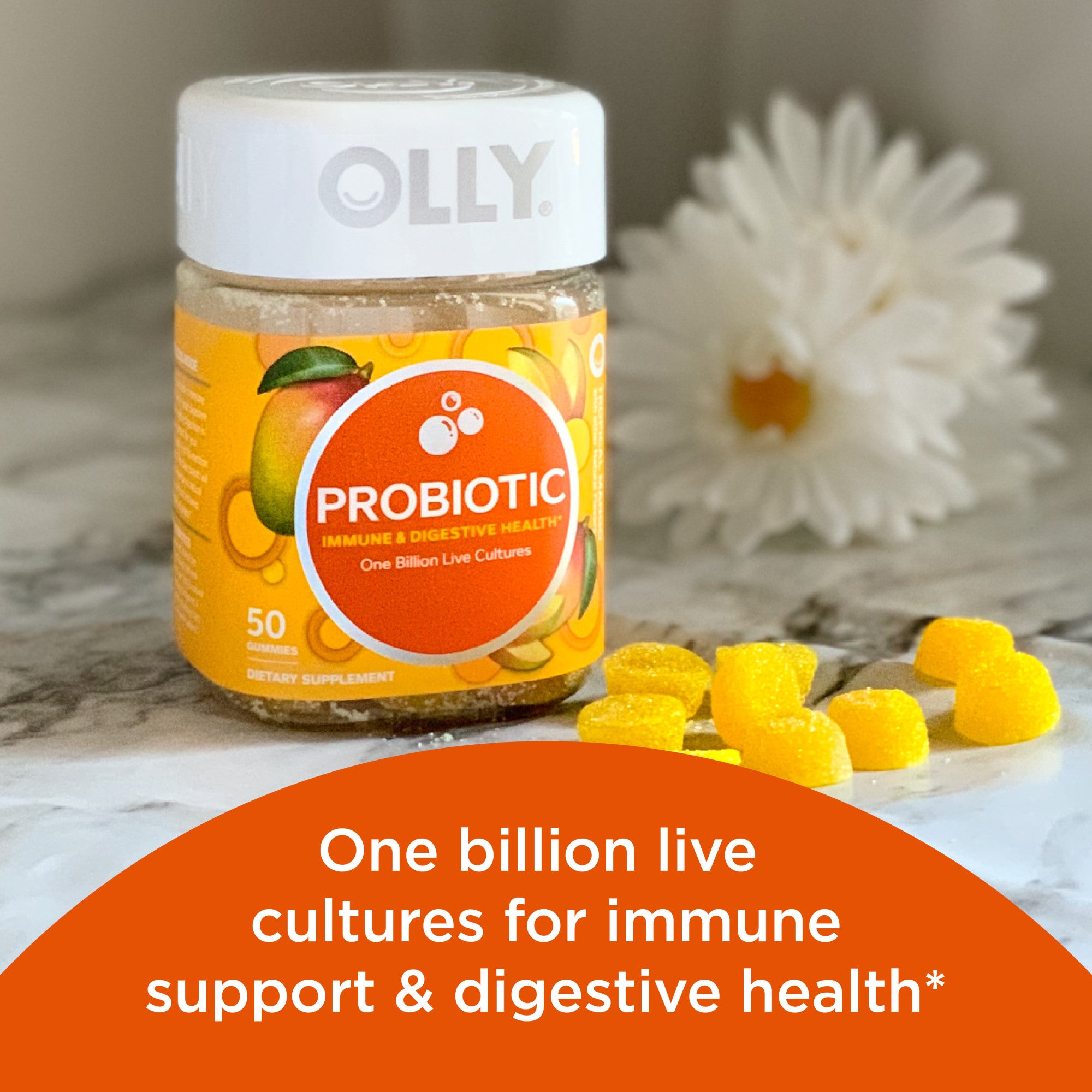OLLY Probiotic Tropical Mango Gummies