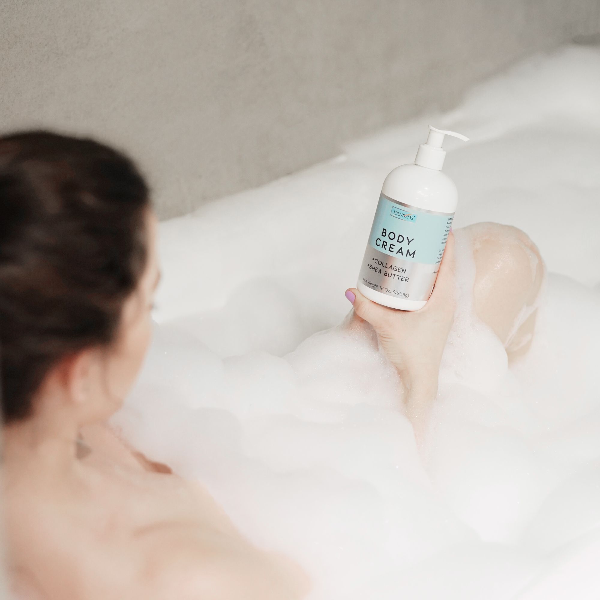 Crema corporal de colágeno con manteca de karité de Lawrens Cosmetics, 16 oz.