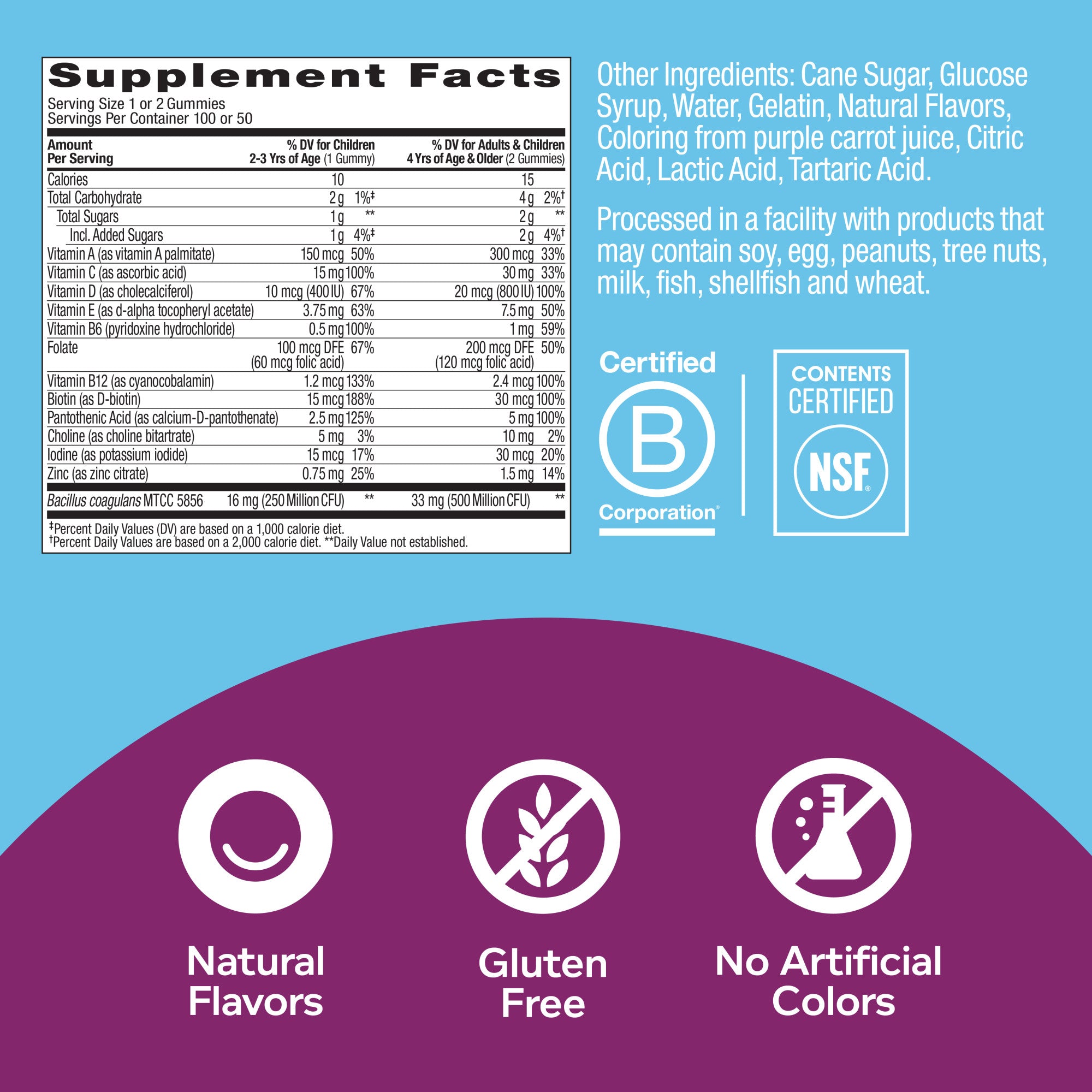 OLLY Kids' Multi + Probiotic Yum Berry Punch