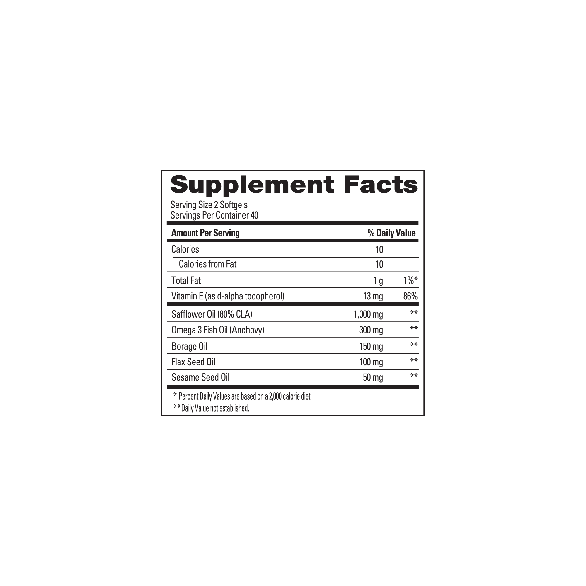 Performix® SST AbCuts CLA - Supplement Facts