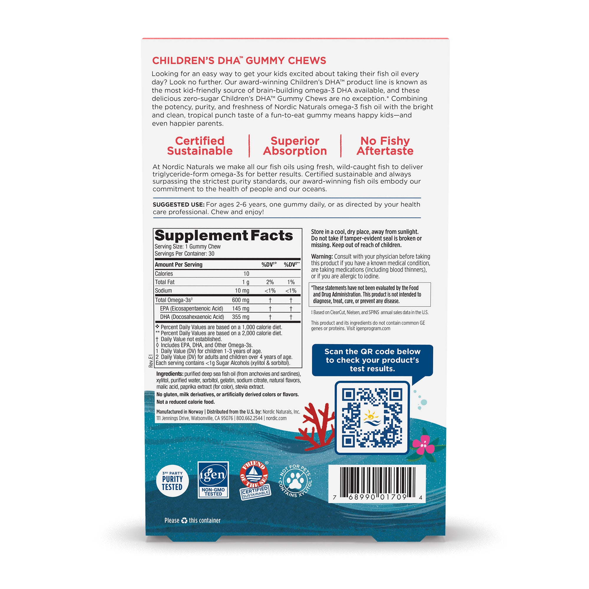 Children's DHA Gummies - Supplement Facts