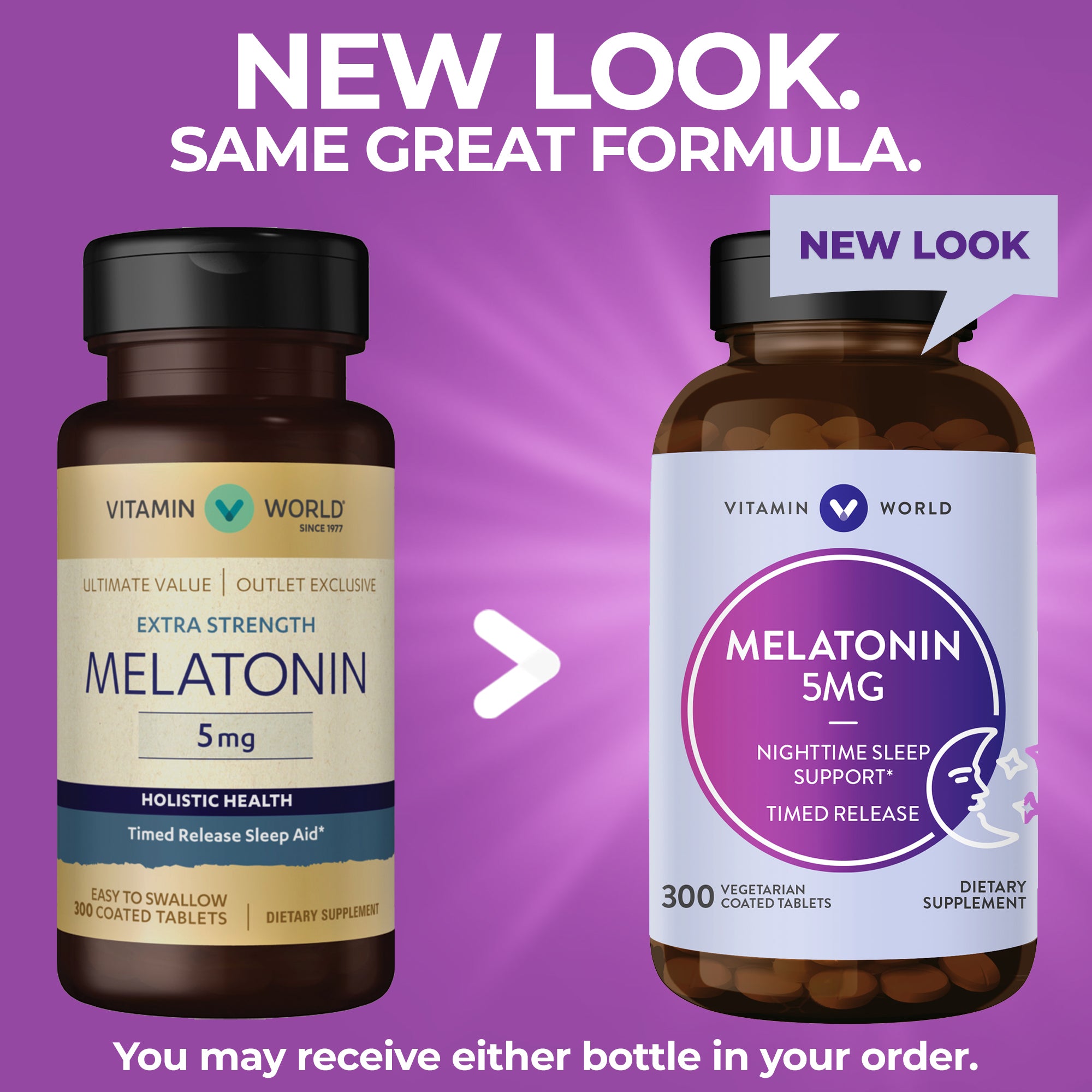 Extra Strength Melatonin Timed Release - 300 Tablets - New Look, Same Great Formula