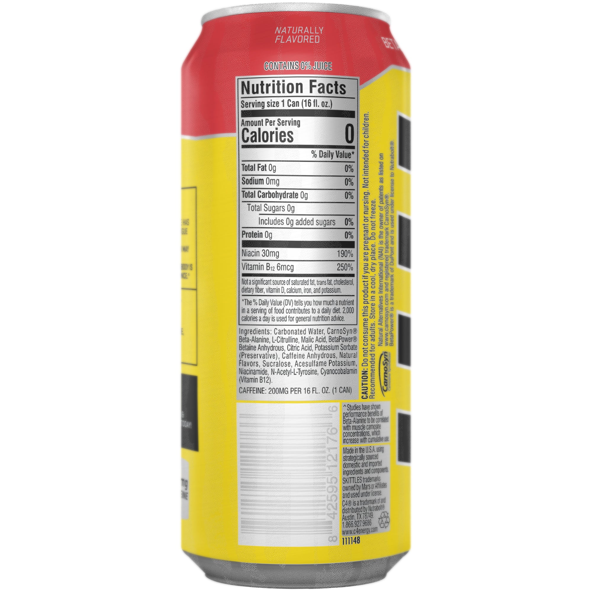 Skittles C4 Energy de 16 oz (caja de 12)