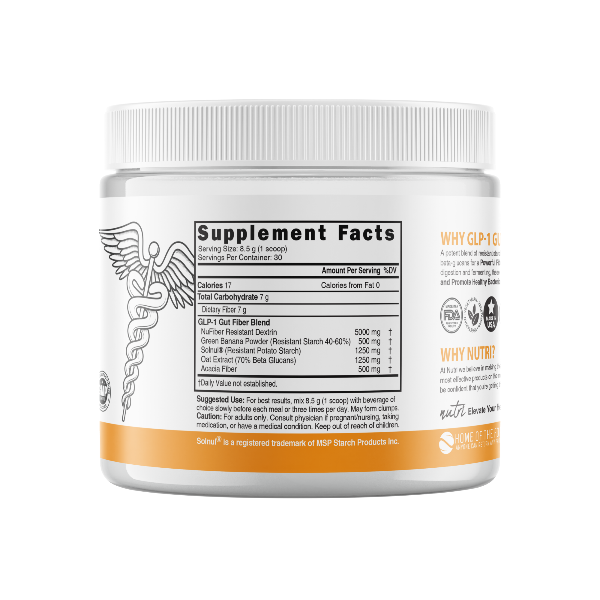 GLP-1 Gut Support Fiber Boost - Tubo sin sabor