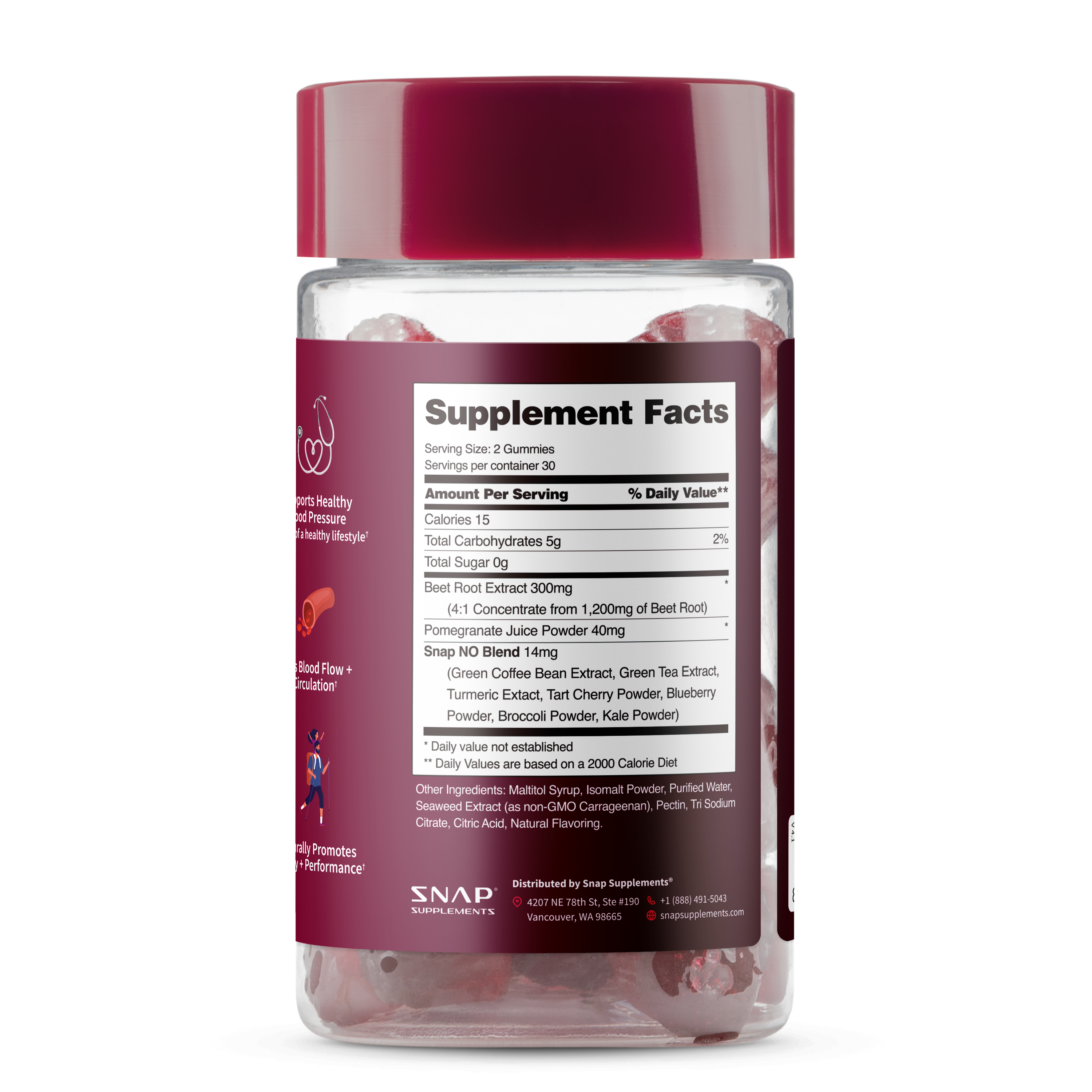 Gomitas de remolacha con forma de corazón - Cereza - 60 unidades