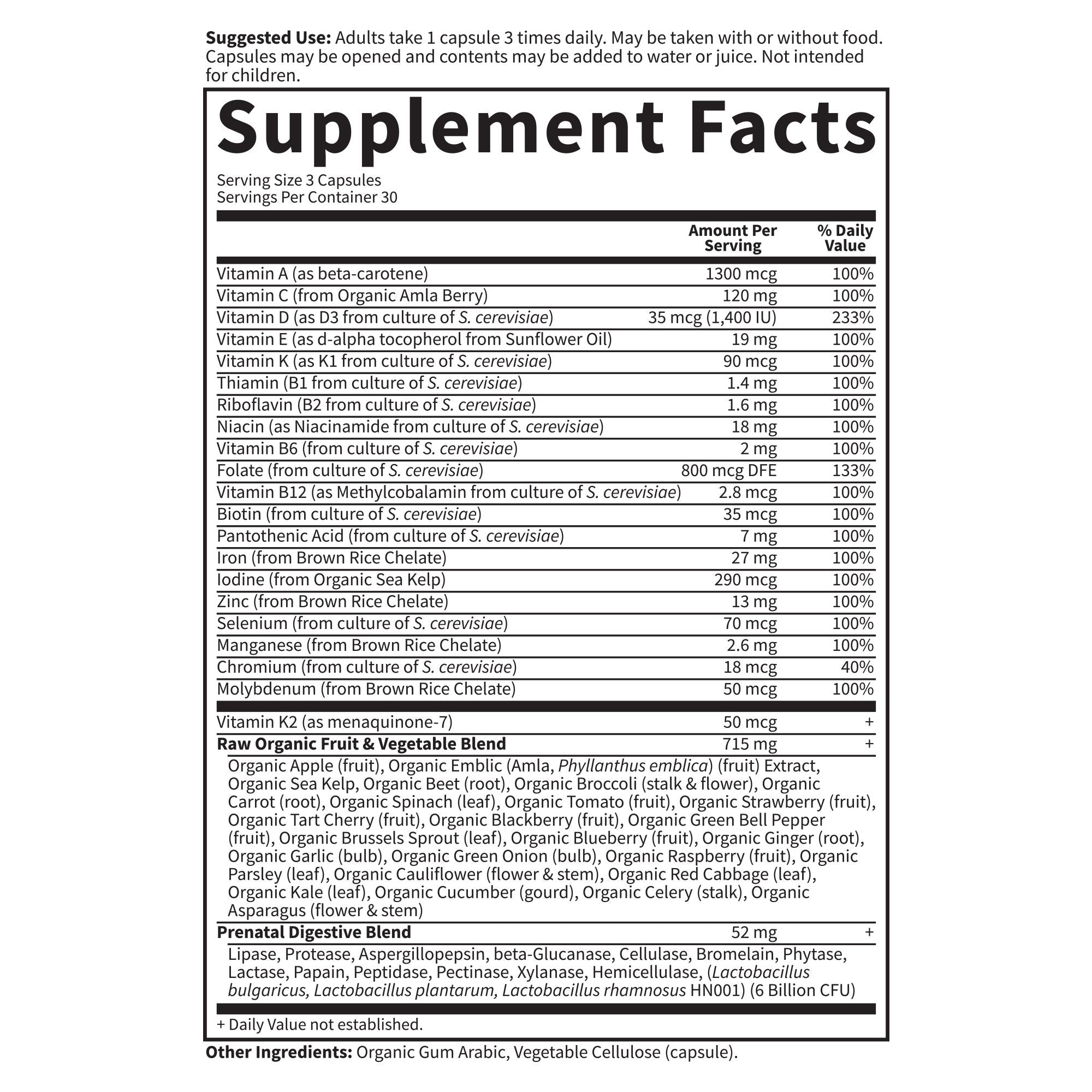 Código de Vitaminas® - Prenatal CRUDO