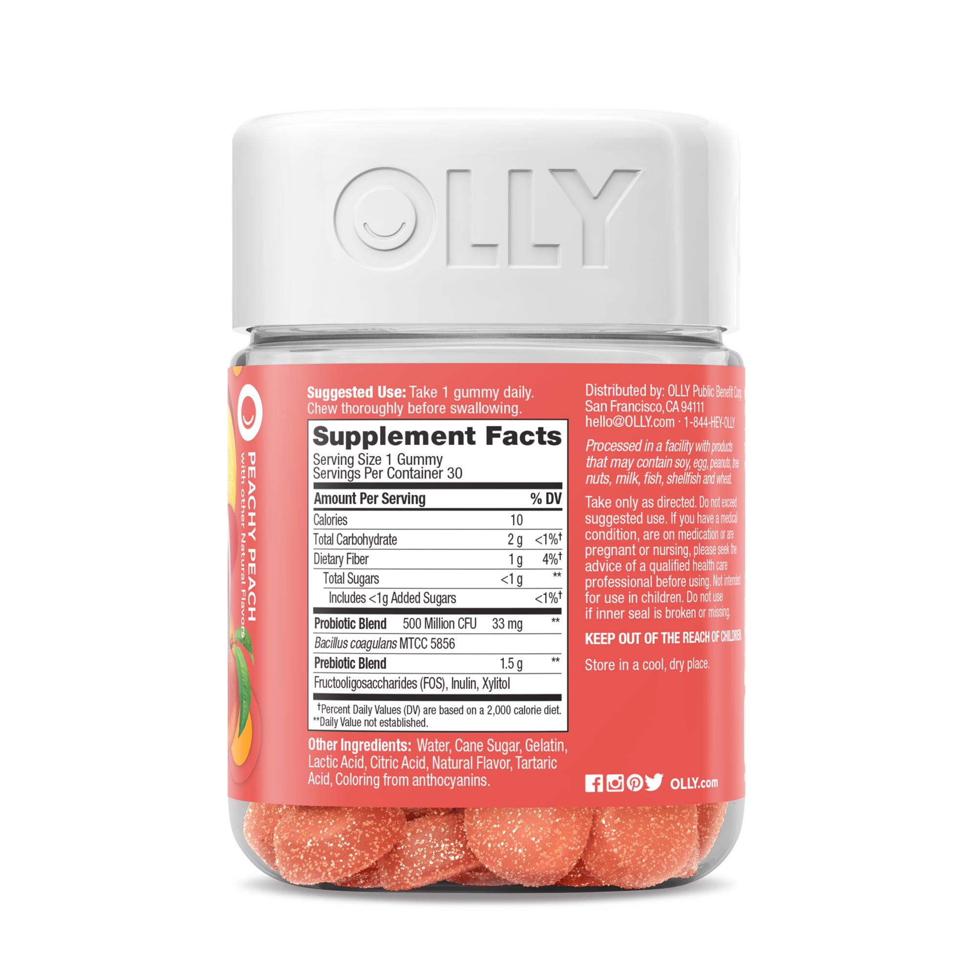 OLLY Probiótico + Prebiótico Melocotón Melocotón