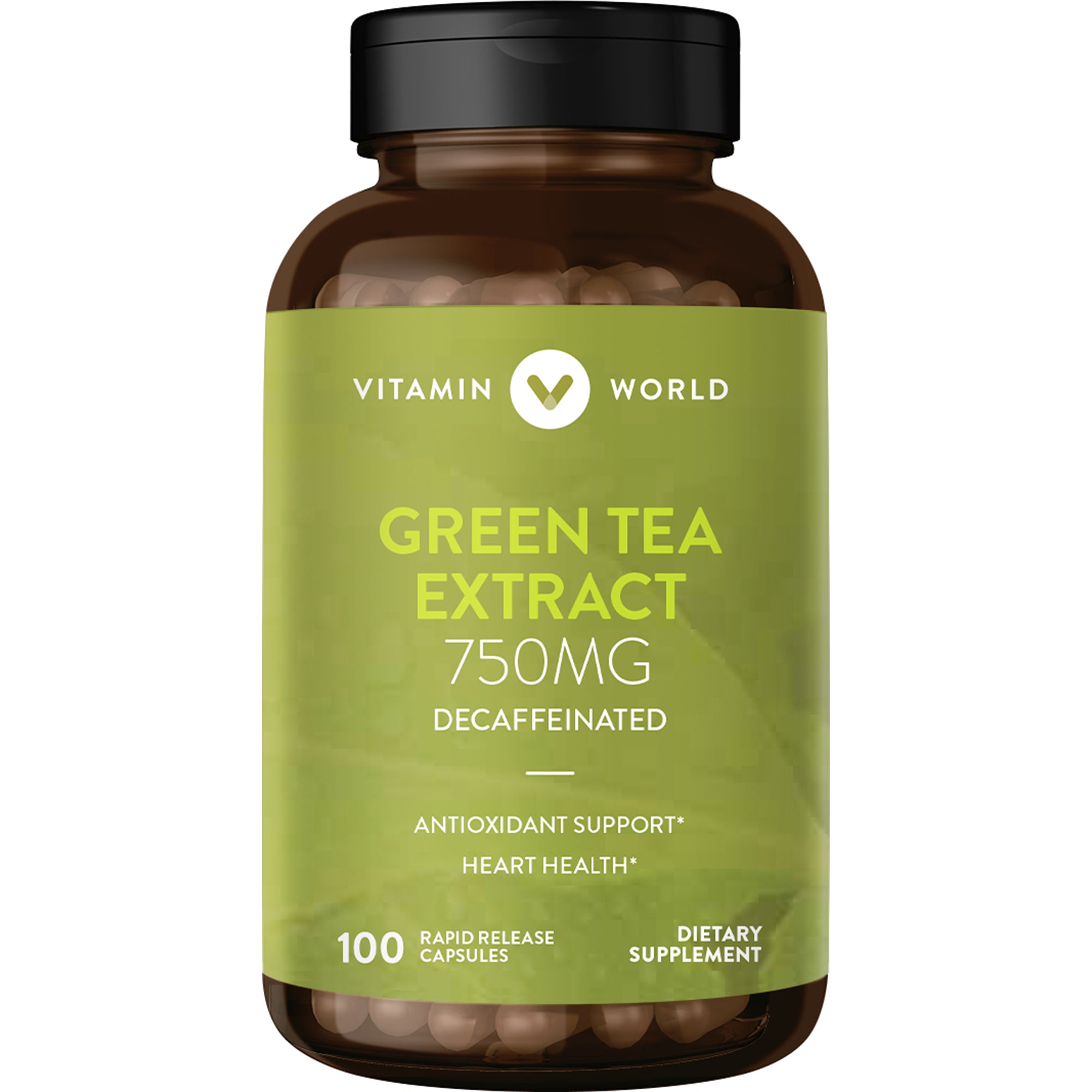 Decaffeinated Green Tea Extract 750MG - 100 Capsules - Antioxidant Support, Heart Health