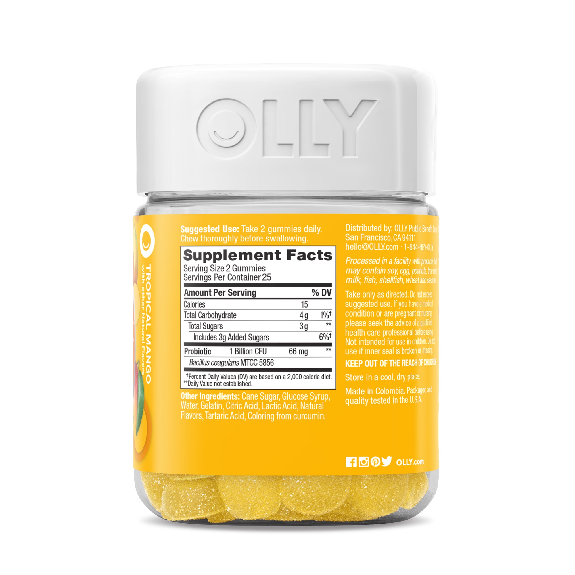 Gomitas probióticas de mango tropical OLLY