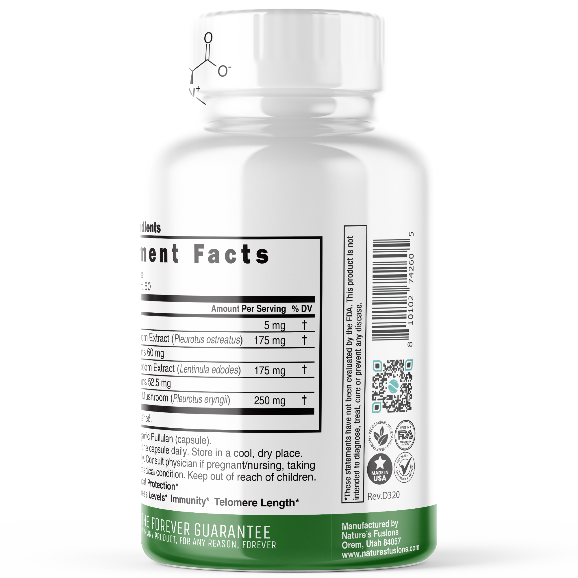 99%_Organic_Ergothioneine_Mushroom_complex-60ct - Supplement Facts