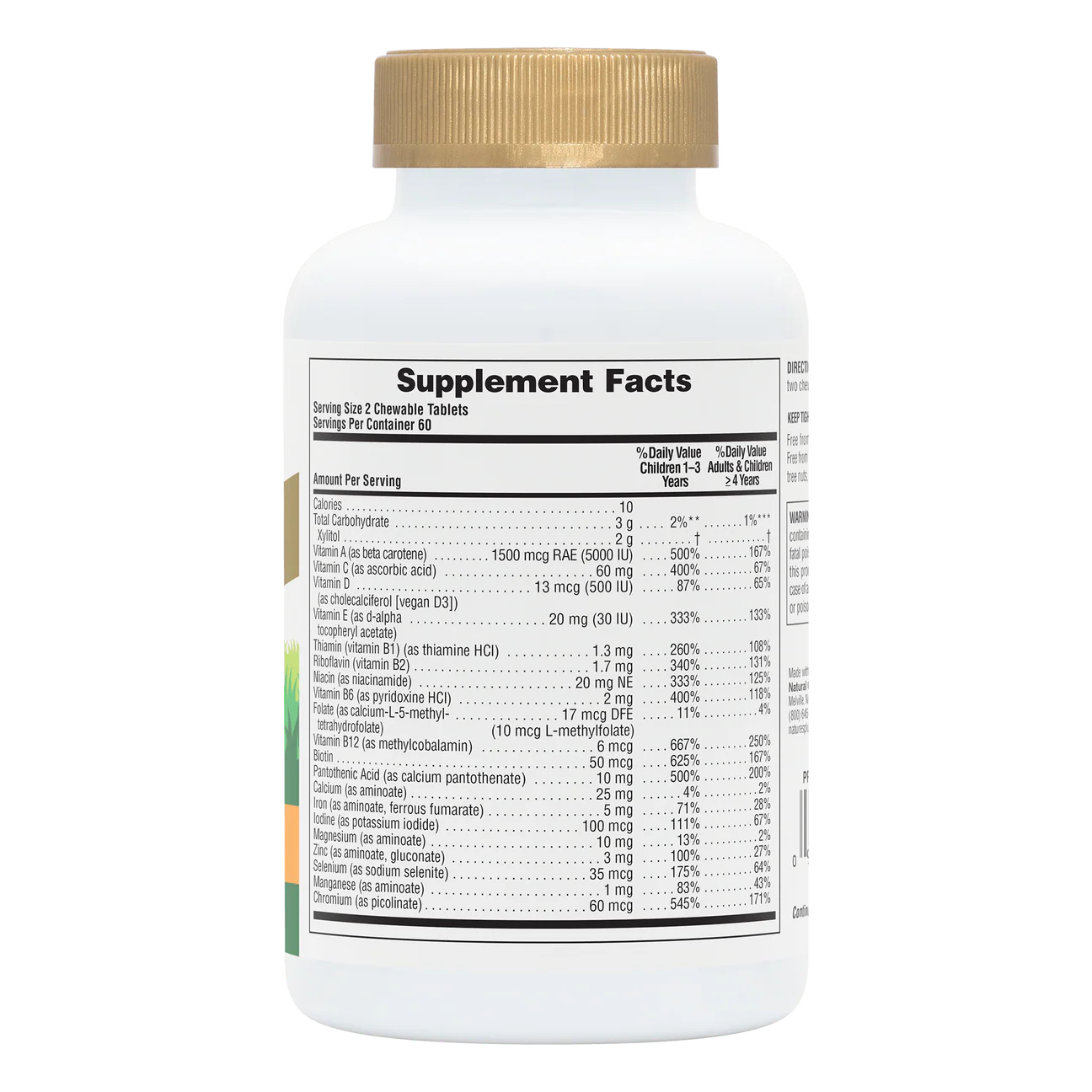 Animal Parade Gold Children's Multivitamins - Supplement Facts