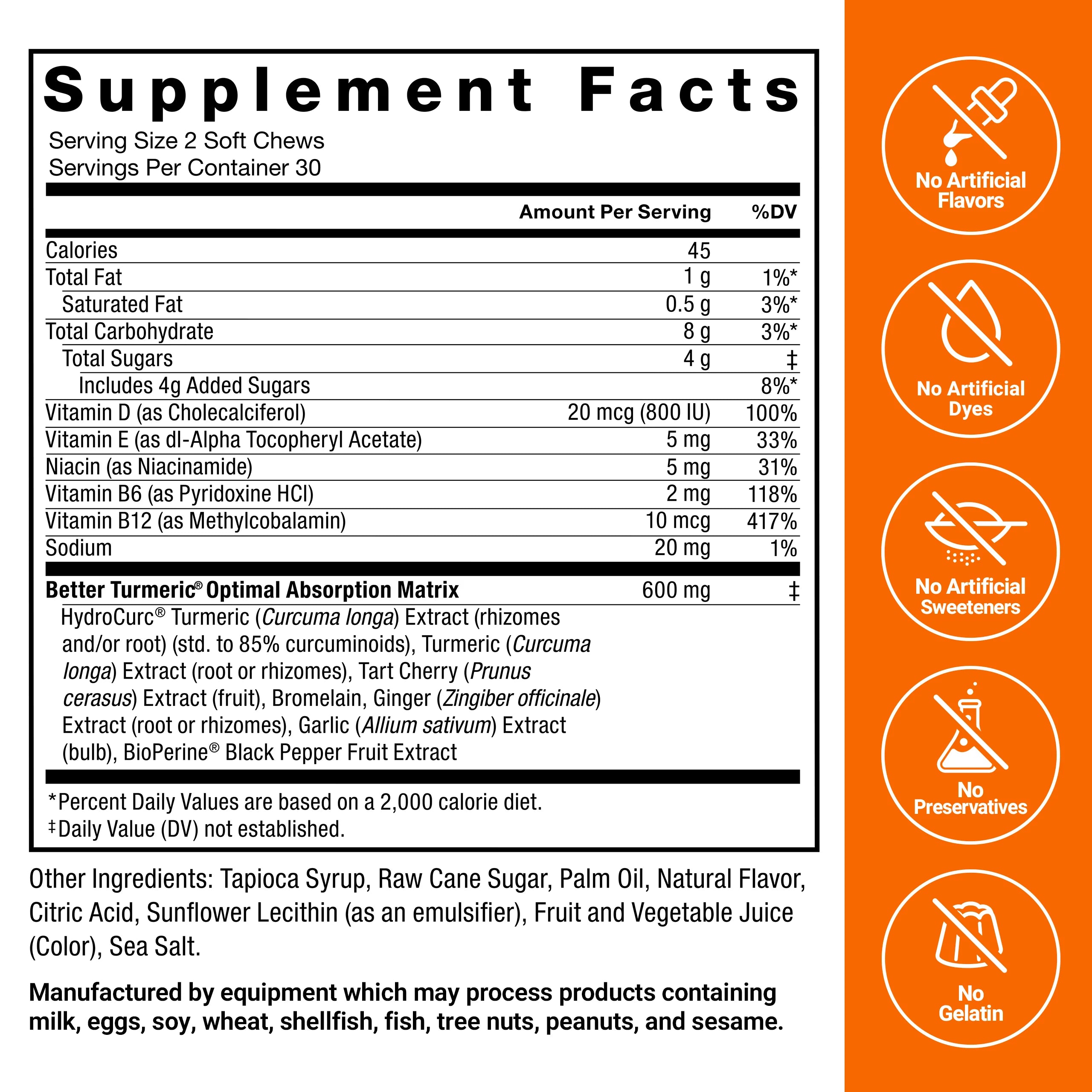 Better Turmeric Soft Chews Fruit Splash