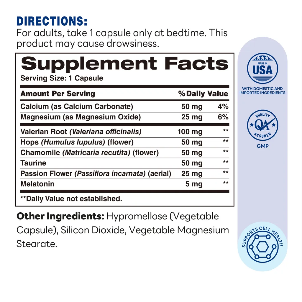 Advanced Sleep Complex 100 Rapid Release Capsules - Supplement Facts