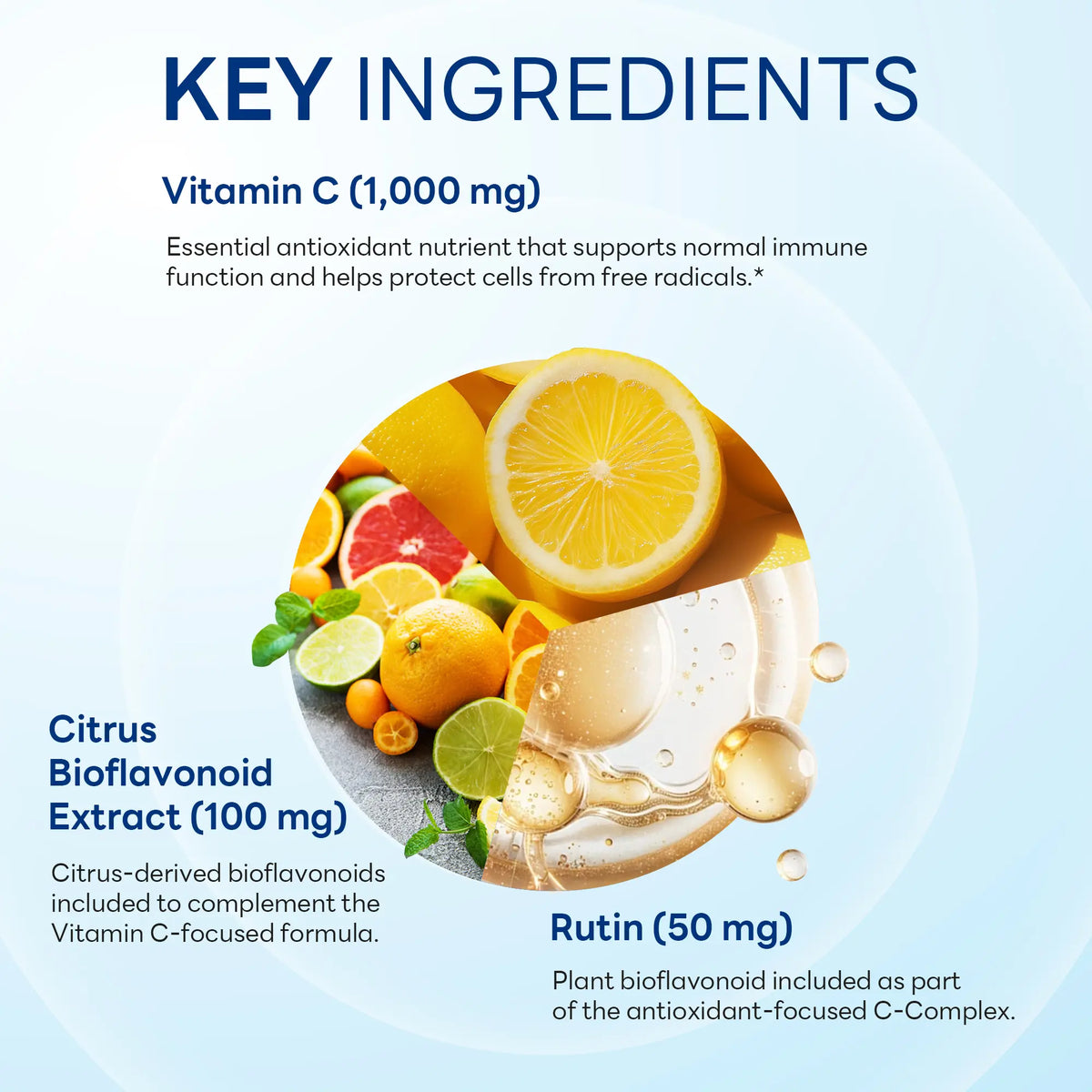 Vitamin C Complex 1,000 mg Timed Release with Bioflavonoids, Immune & Antioxidant Support, 100 Caplets
