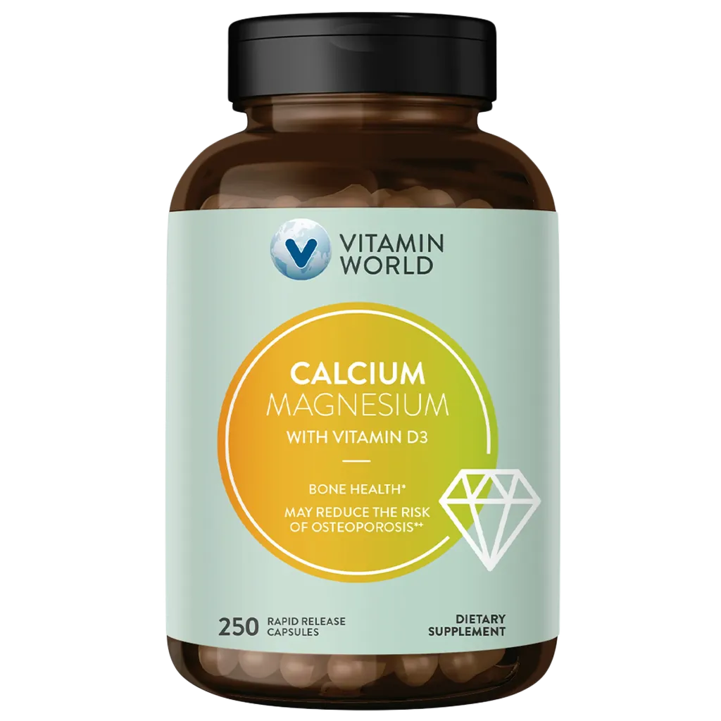 Calcium Magnesium with Vitamin D3 - 250 Capsules - Bone Health 250ct