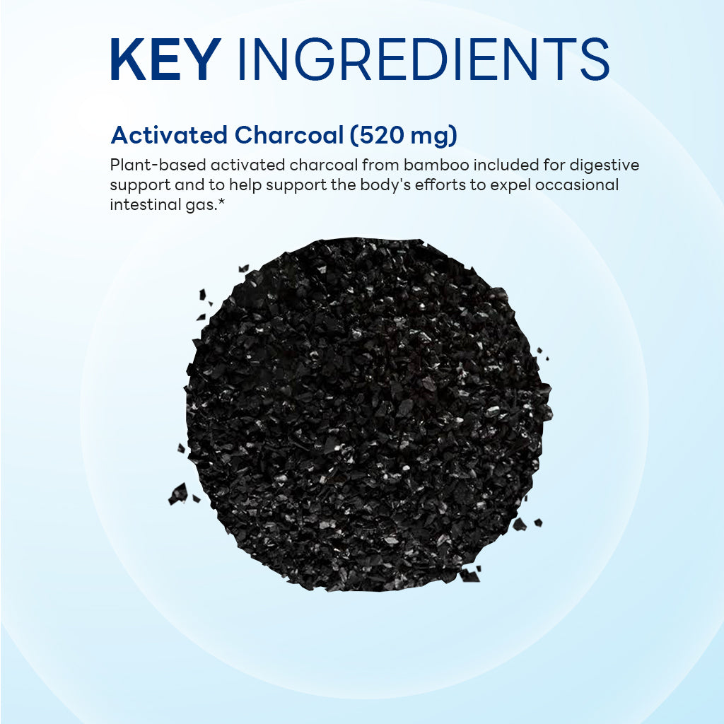 Activated Charcoal 260 mg, Digestive Support, 100 Capsules