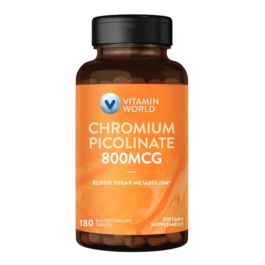 Mega Chromium Picolinate 800 mcg. - 180 Tablets - Blood Sugar Metabolism