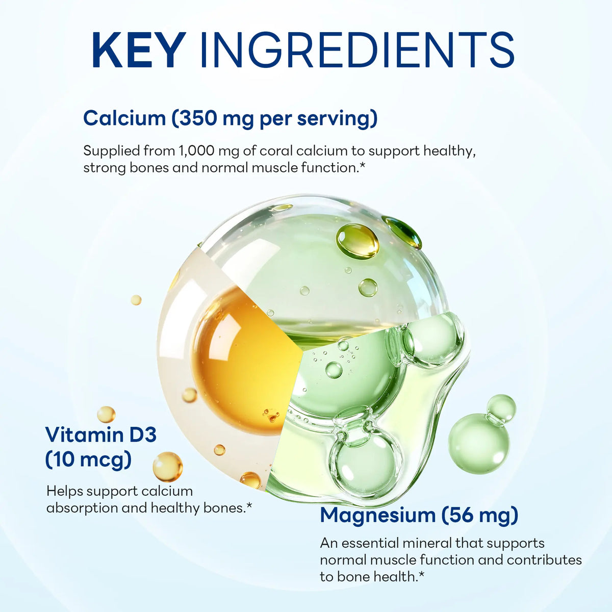 Coral Calcium 500 mg with Vitamin D, Bone Health Support, 240 Rapid Release Capsules