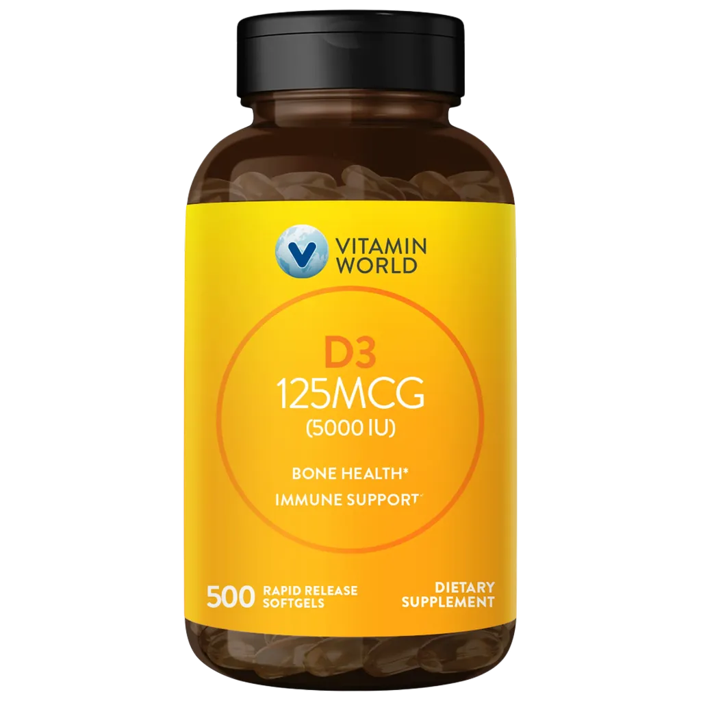 Mega Potency Vitamin D3 - 500 Softgels - Elevate Your Mood and Boost the Immune System