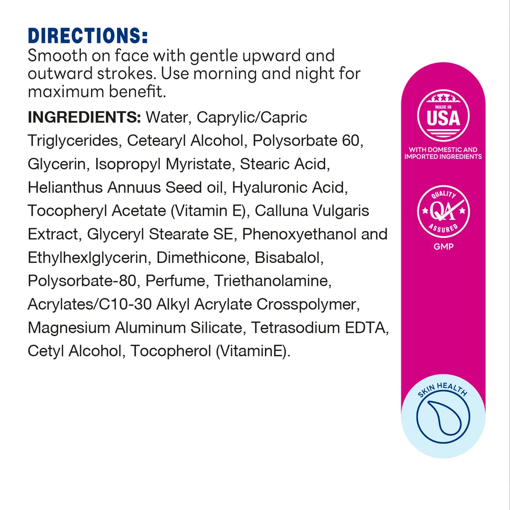 Hyaluronic Acid Beauty Cream - 4 OZ - Ingredients - Supplement Facts