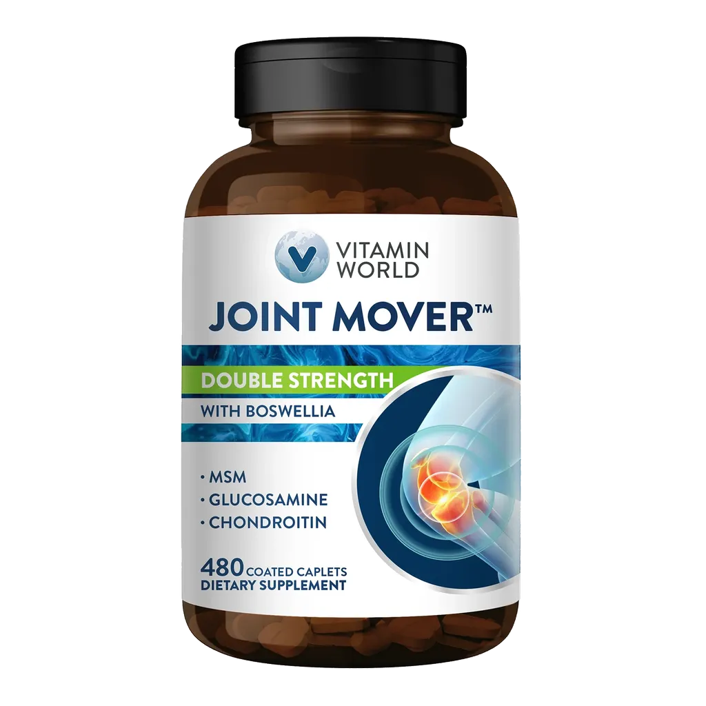 Double Strength Joint Mover, Glucosamine Chondroitin with MSM Joint Support Supplement, with Boswellia, Joint Support, 120 Coated Caplets