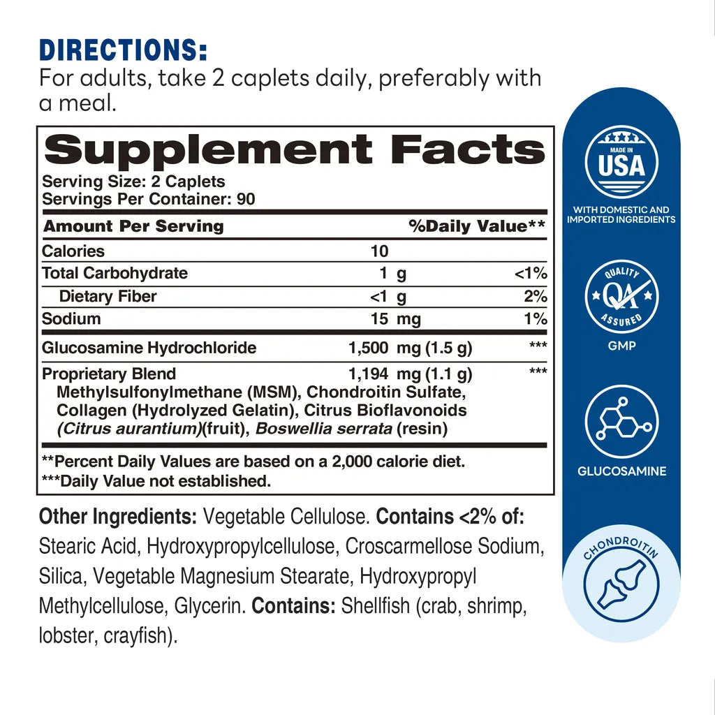 Triple Strength Joint Mover with Boswellia 180 Coated Caplets - Supplement Facts
