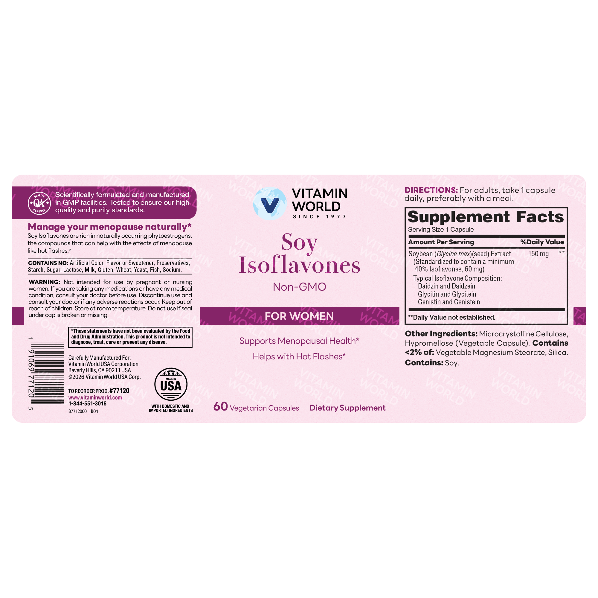 Soy Isoflavones for Women, 60 Capsules