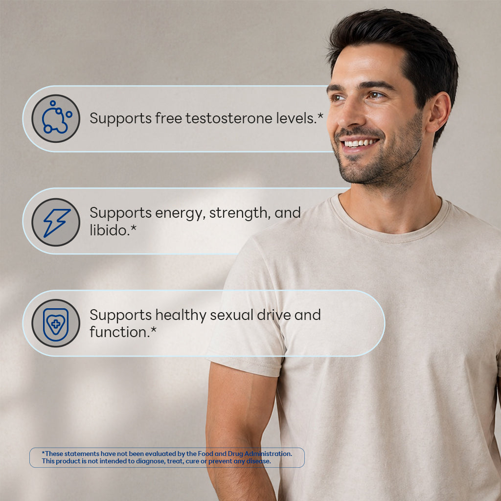 Testosterone Support with Testofen 600 mg, Male Vitality & Energy Support, 90 Capsules
