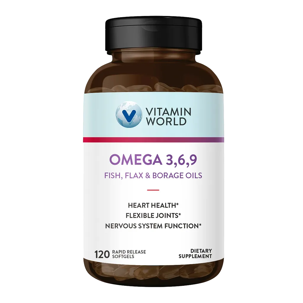 Triple Omega 3-6-9 - Heart Health, Flexible Joints and Support Nervous System Function