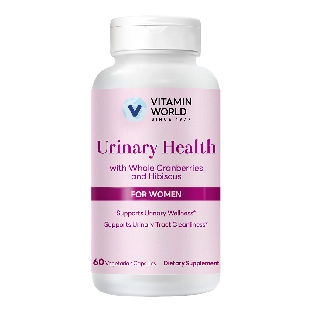 Vitamin World Urinary Health with Whole Cranberries and Hibiscus for Women, 60 Vegetarian Capsules