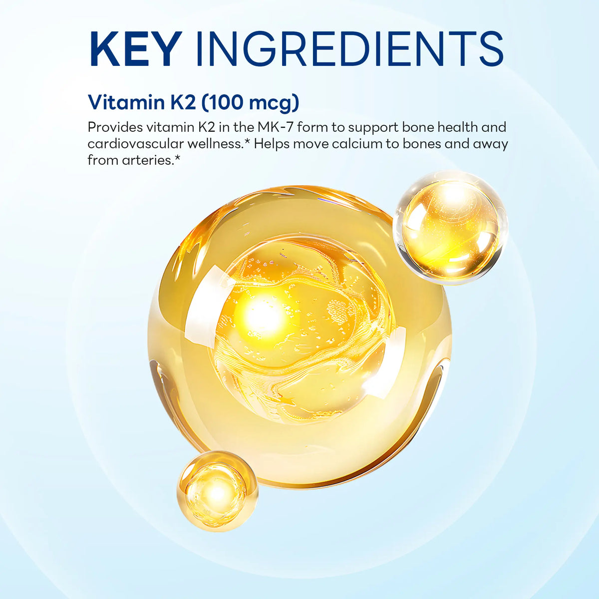 Vitamin K2 MK-7 100 mcg, Bone & Cardiovascular Support, 60 Vegetarian Capsules