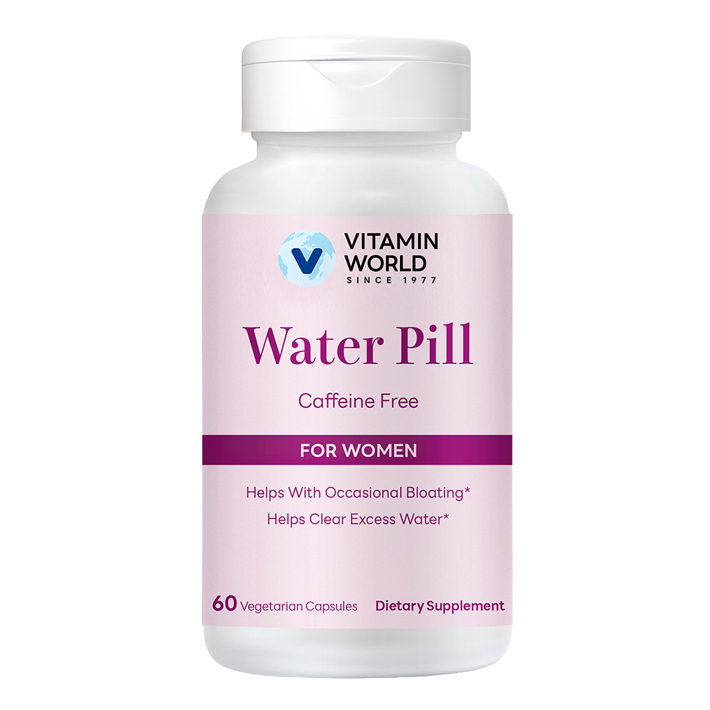 Vitamin World Water Pill for Women, Caffeine Free, 60 Vegetarian Capsules