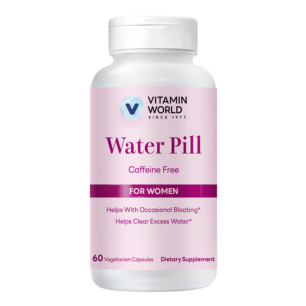 Vitamin World Water Pill for Women, Caffeine Free, 60 Vegetarian Capsules