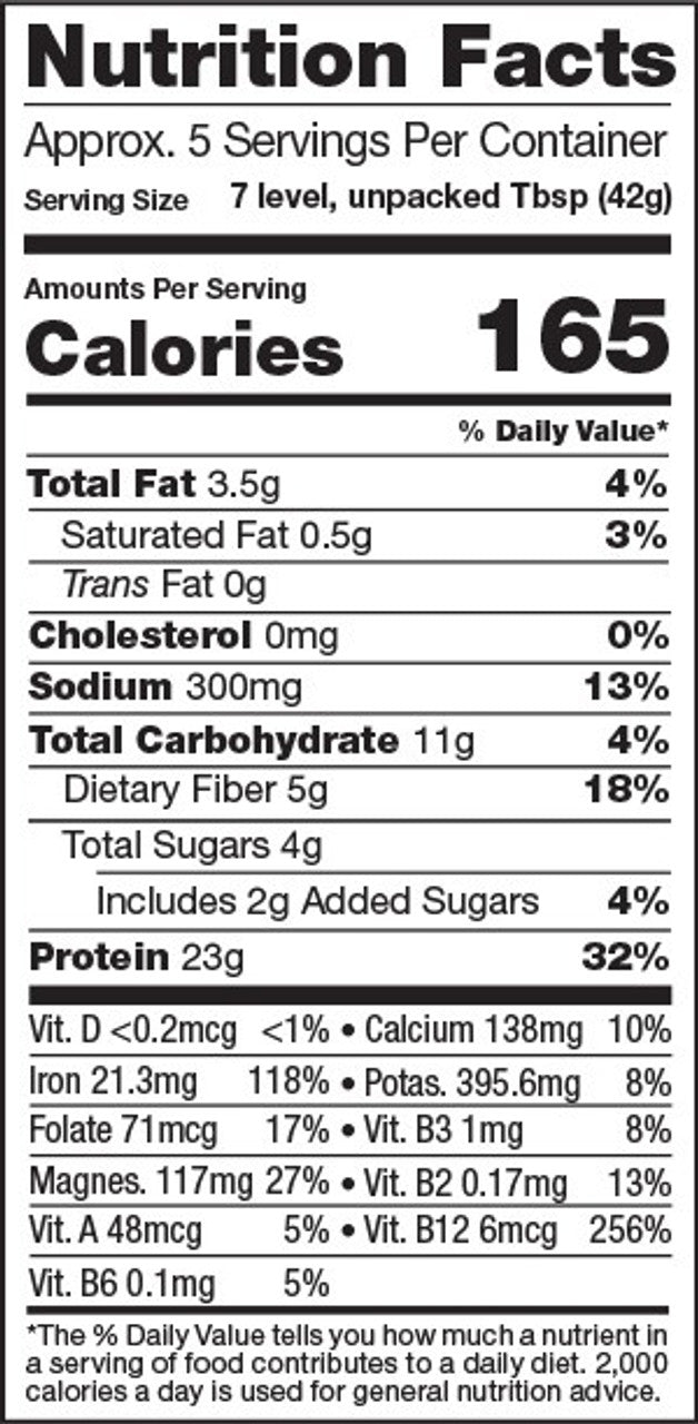 Supergreens & Protein, 8oz, Organic - Supplement Facts