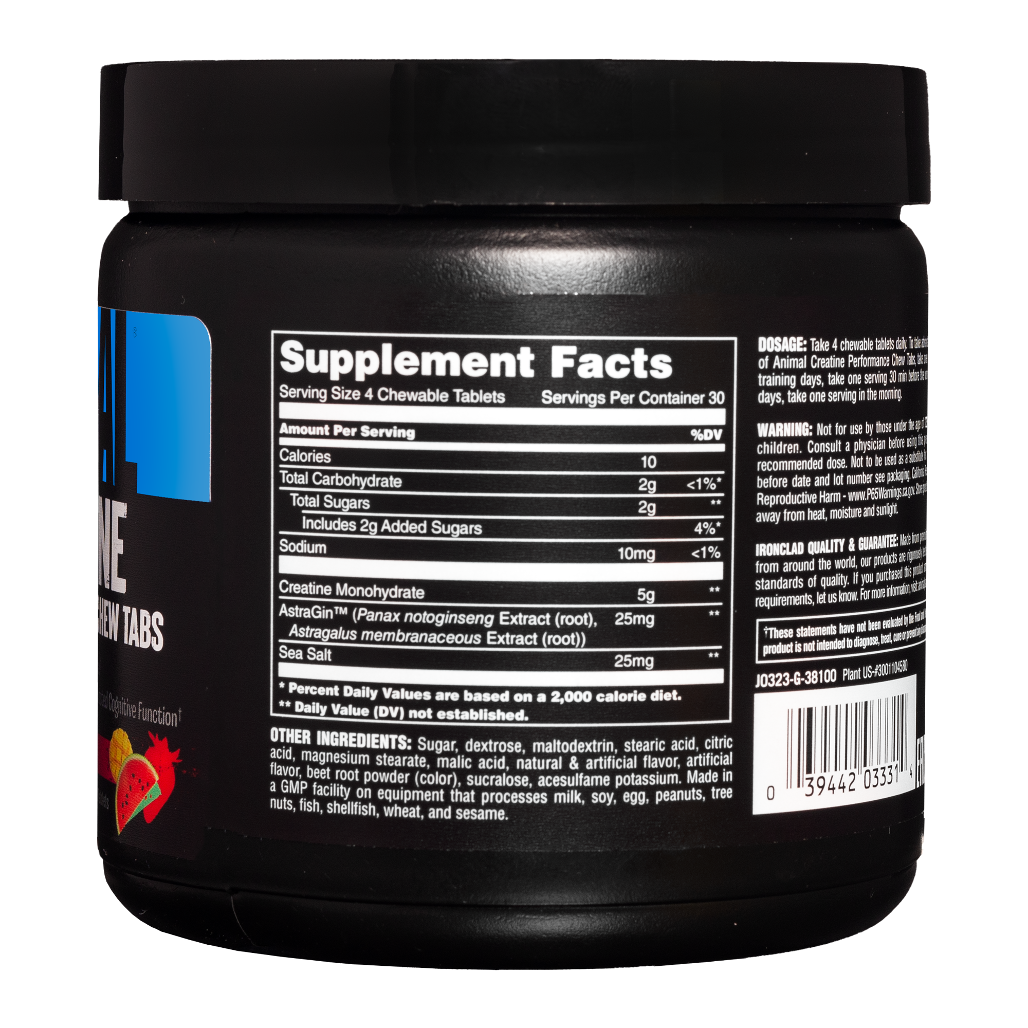 Universal Nutrition Animal Creatine Chews on-the-Go Chewable Tablets, Fruit Punch