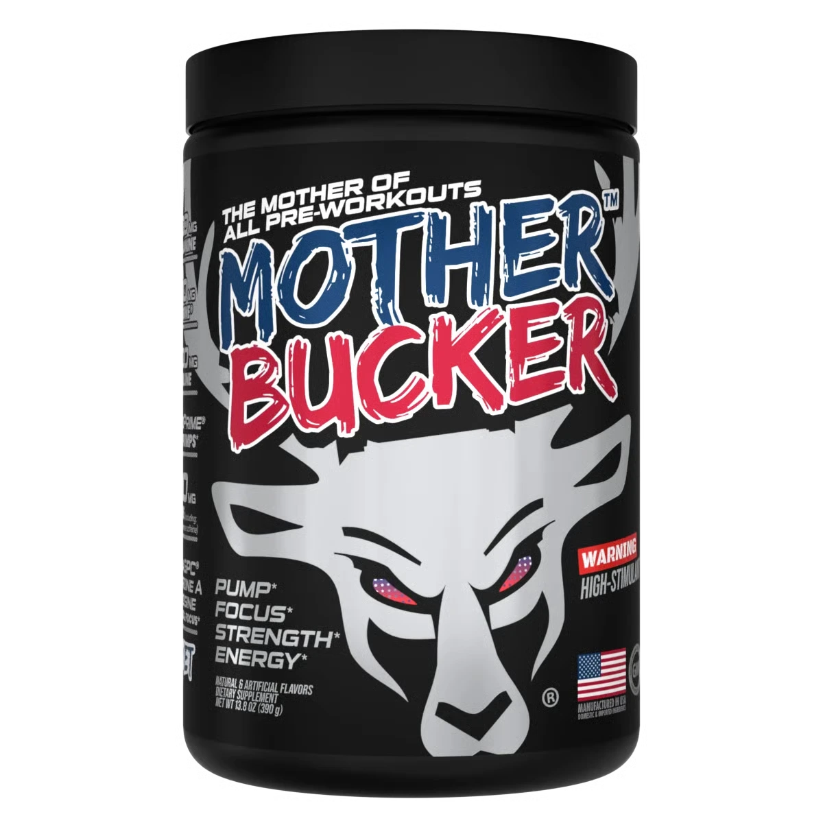 Mother Bucker Pre-Workout Energy Support, Rocket Pop, 390g, by Bucked Up
