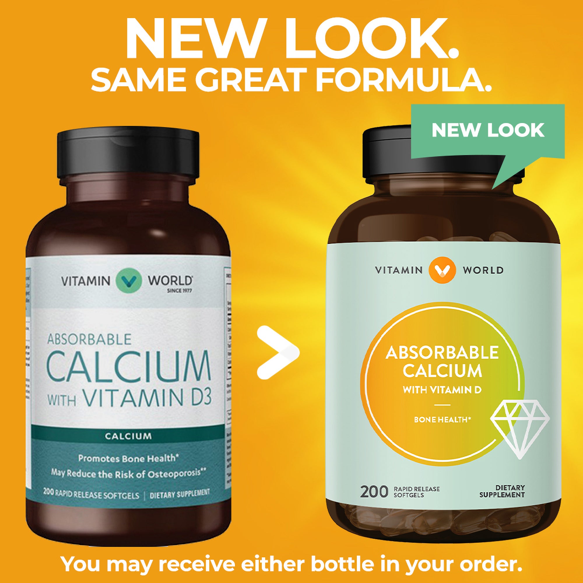 Absorbable Calcium with Vitamin D3 - New Look, Same Great Formula