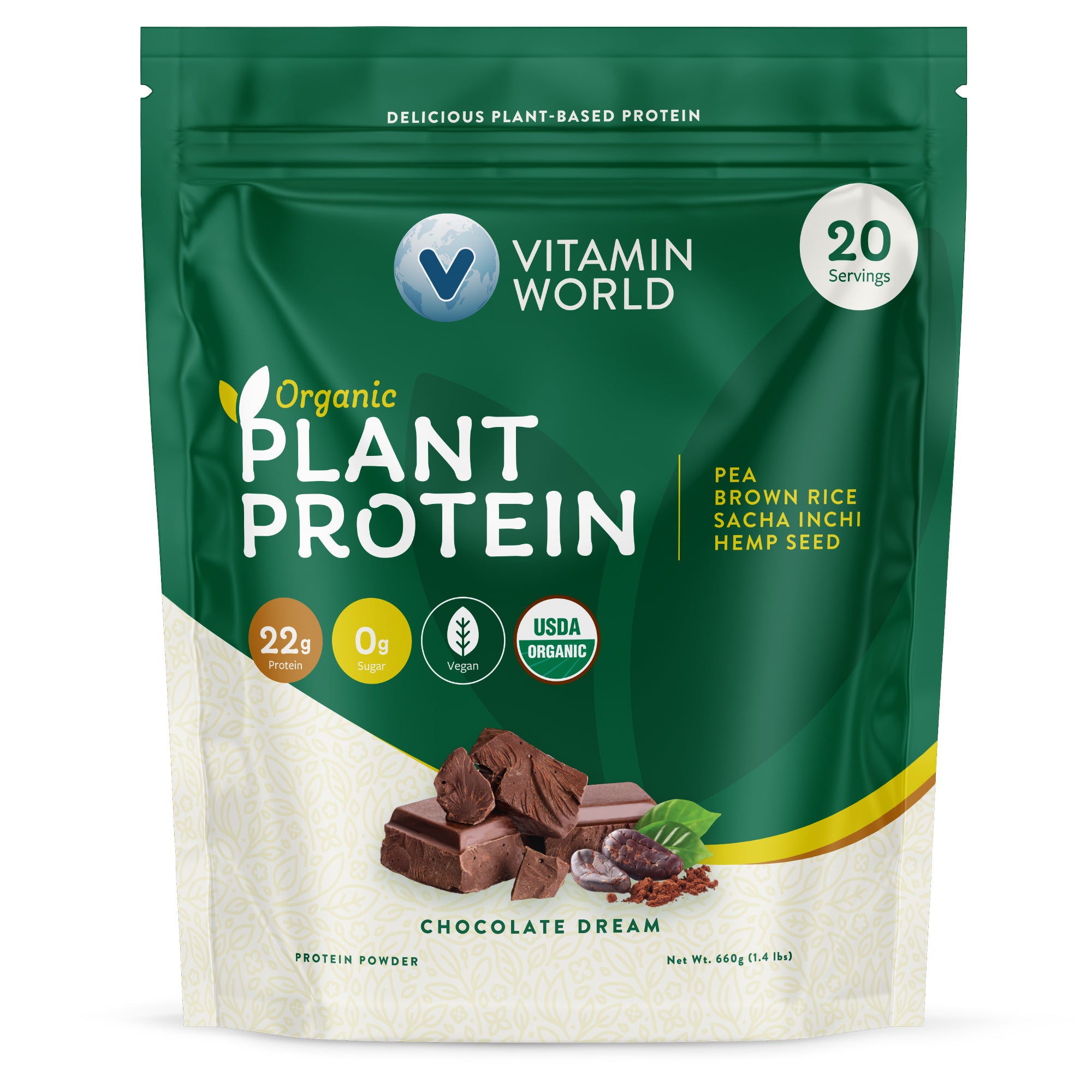 Organic Plant Protein Chocolate - 20 Servings