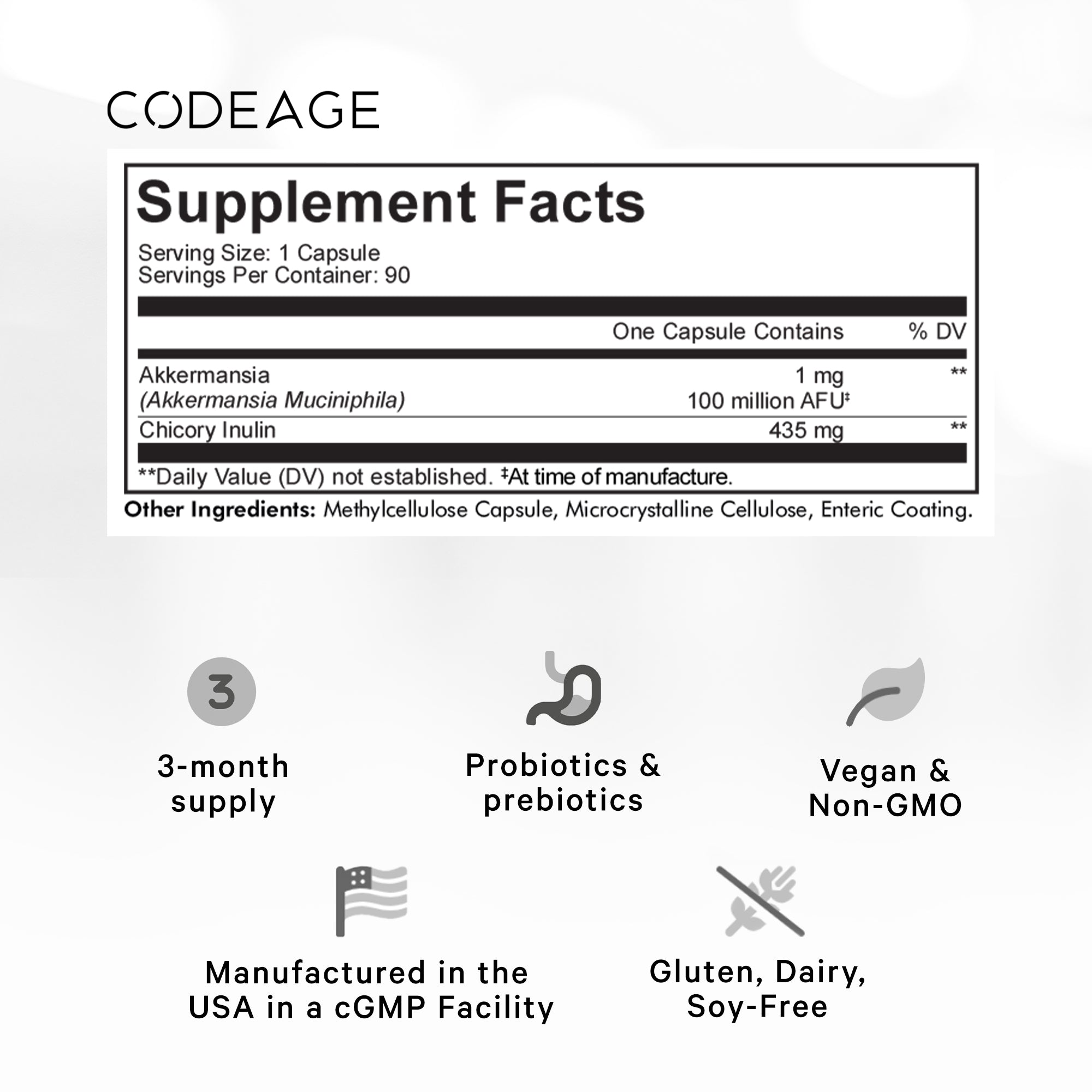 Codeage Akkermansia Muciniphila Probiotic Supplement, 90 Caps