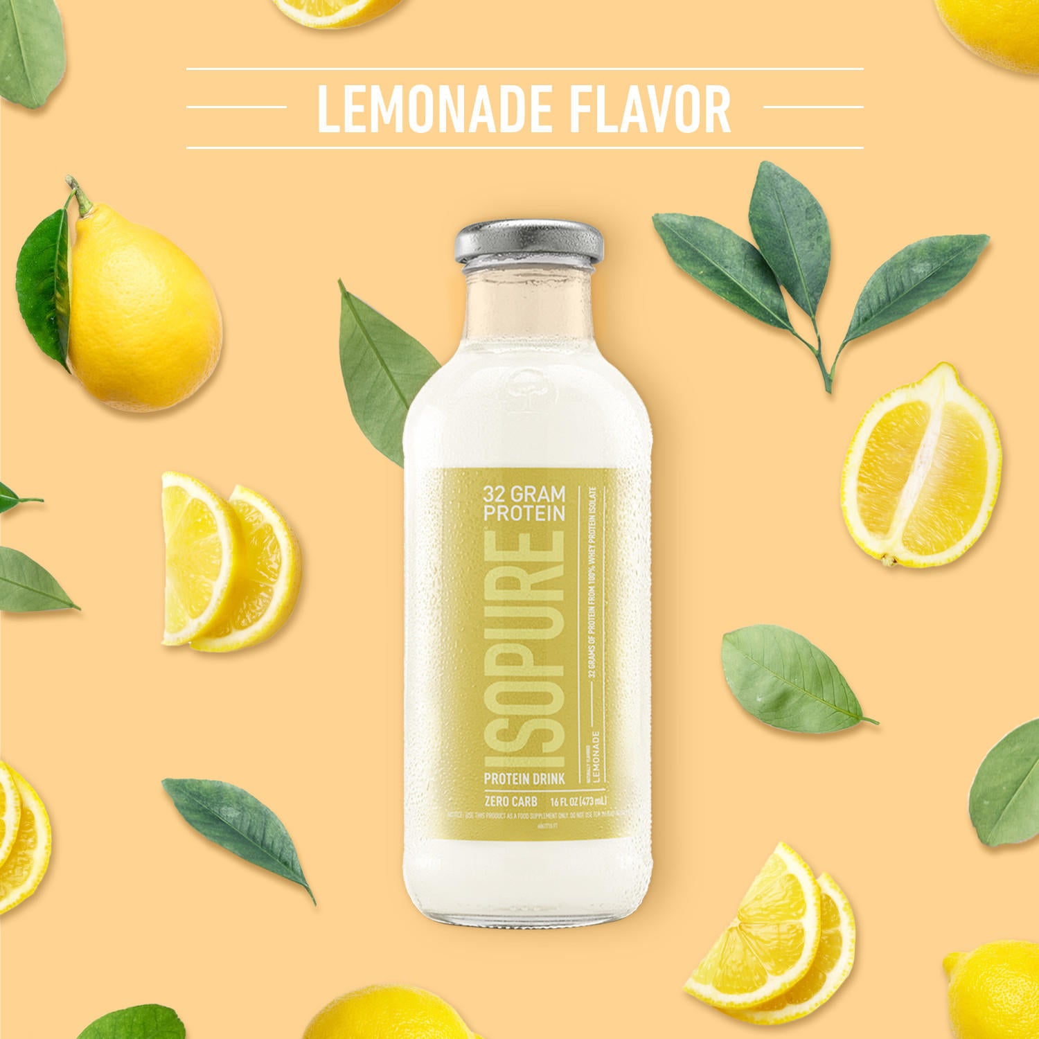 Isopure Zero Carb 32g, Lemonade, 16oz