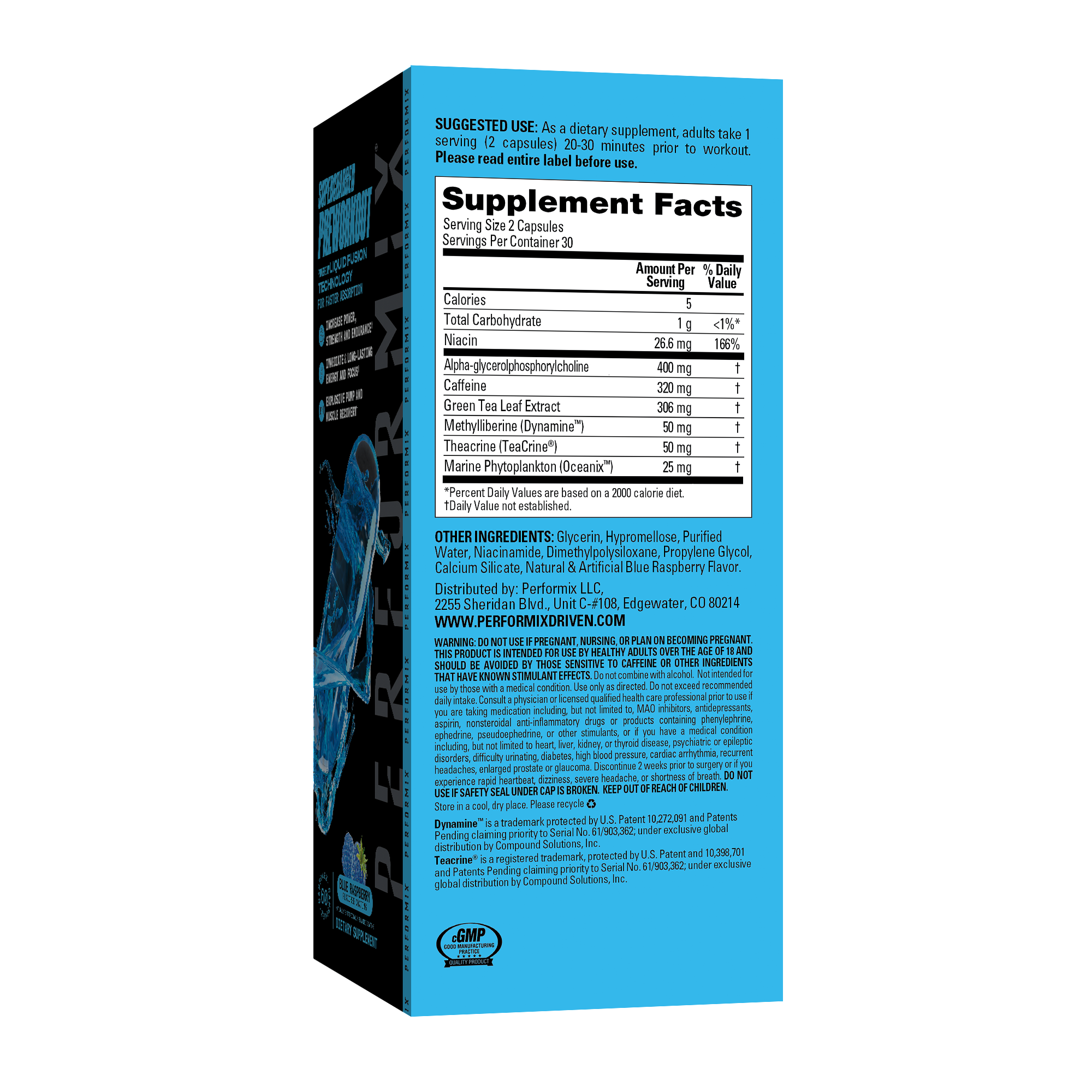 Performix Supercharged Preworkout 60ct - Supplement Facts